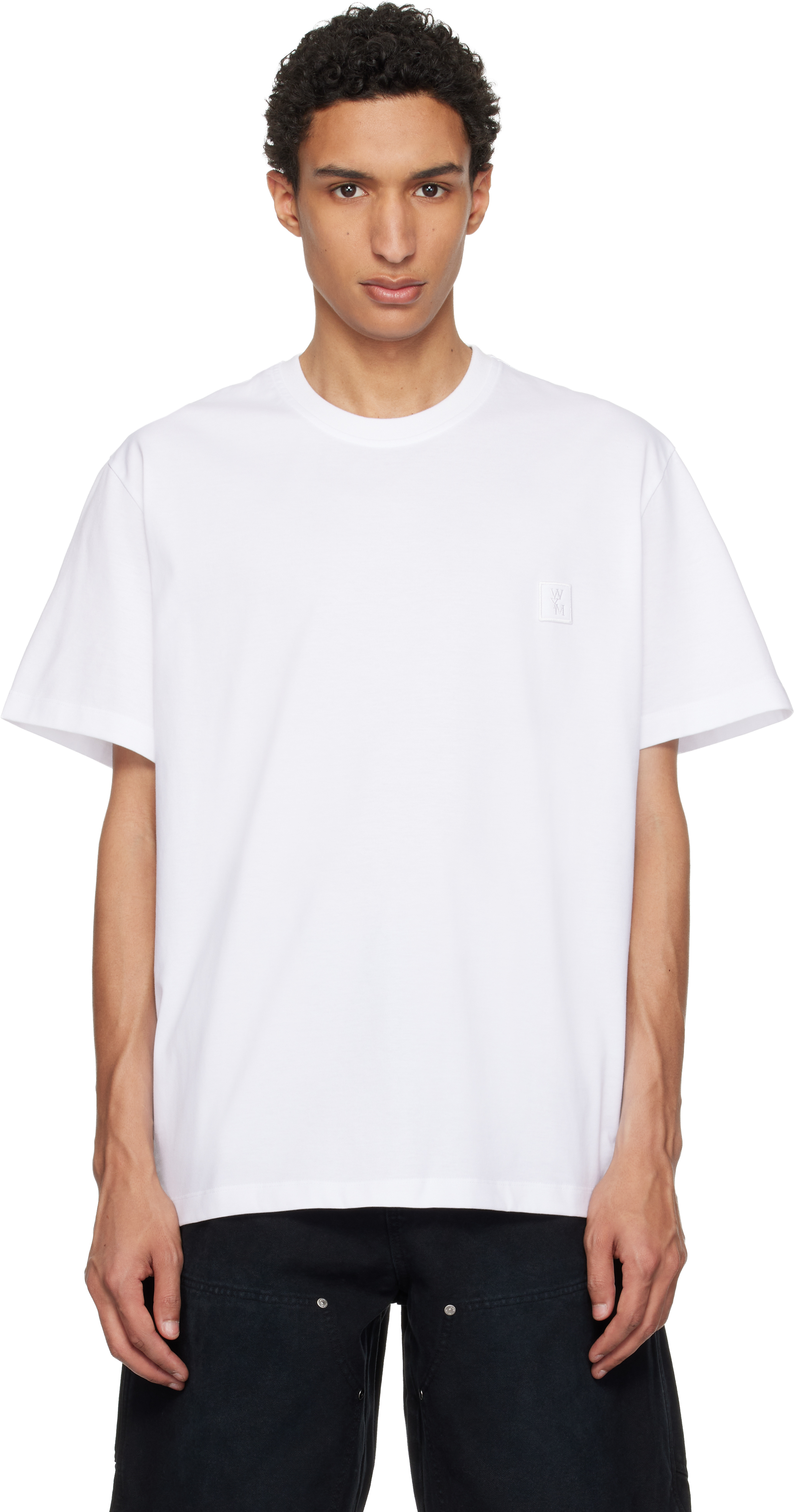 WOOYOUNGMI: ホワイト コットン バックロゴ Tシャツ | SSENSE 日本