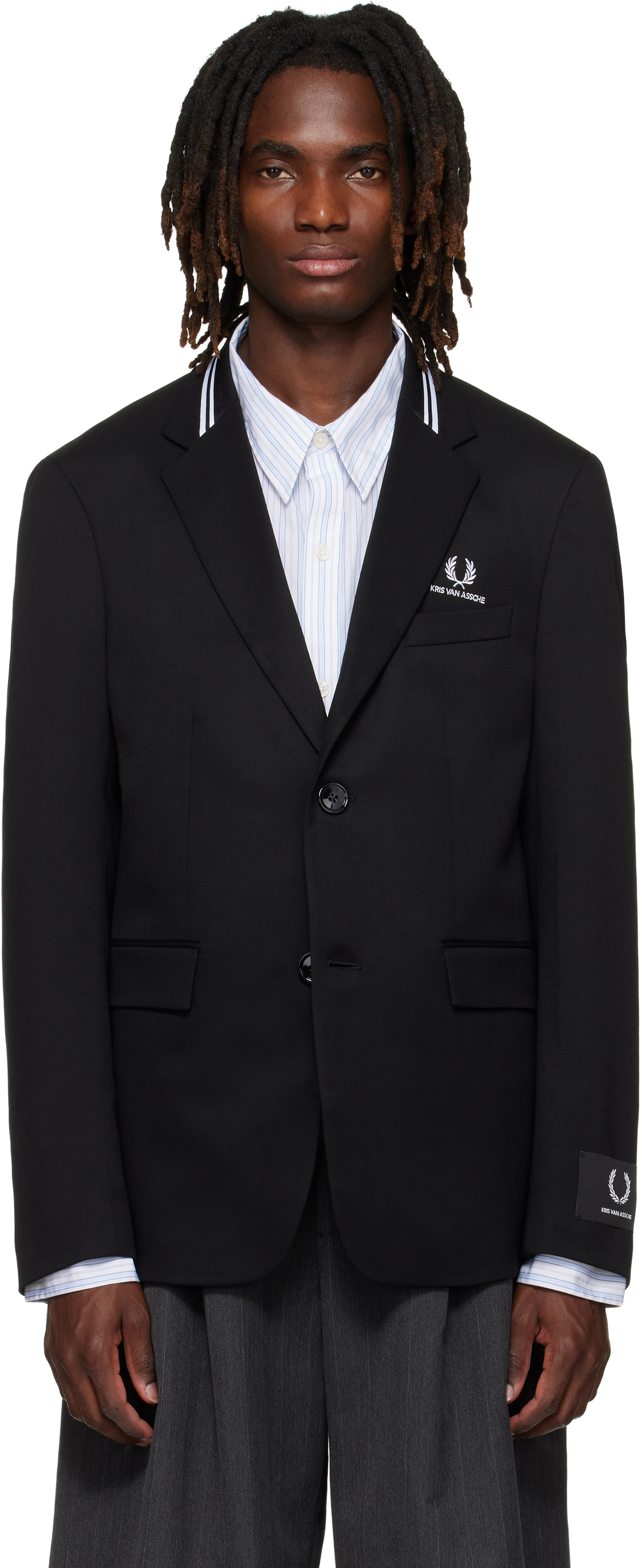 ル*ル様 kris van assche ウール　ジャケット　ブラック　46 Fred Perry: ブラック Kris Van Asscheエディション Casual テーラード