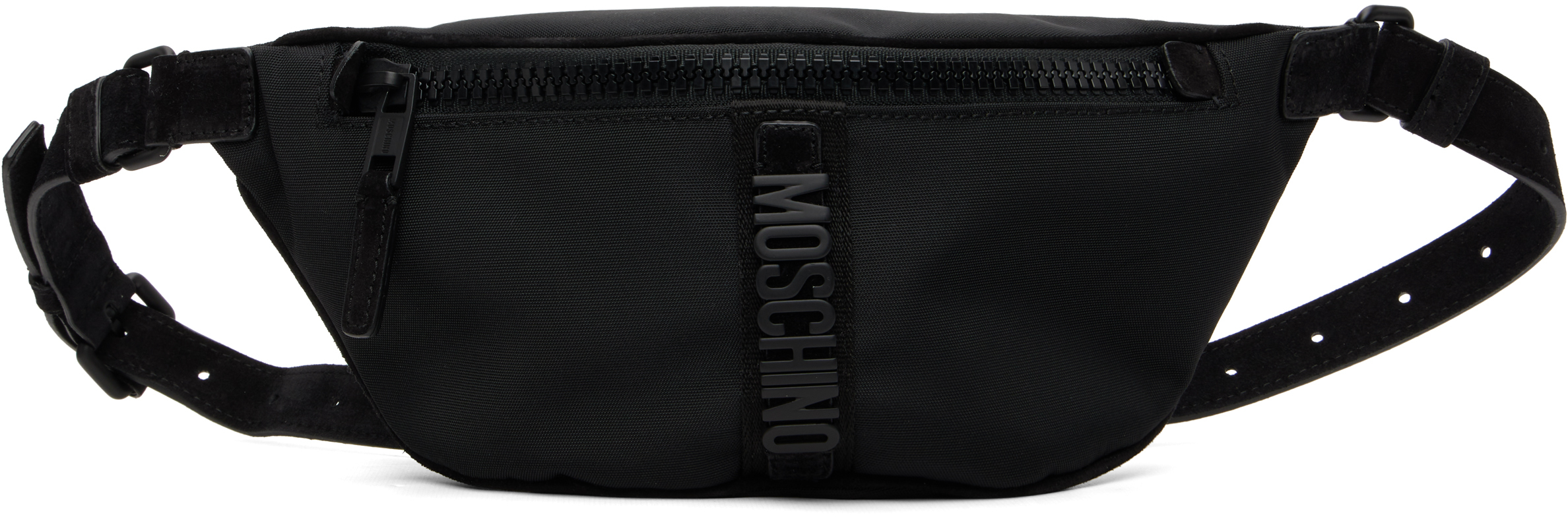 Black 'Carry Me' Belt Bag by Moschino on Sale