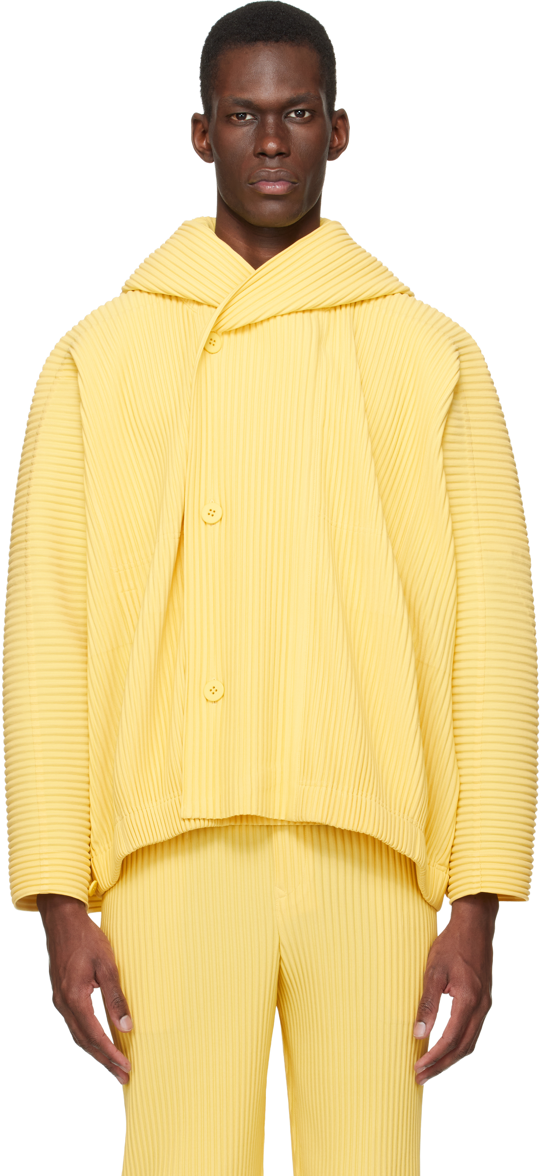HOMME PLISSÉ ISSEY MIYAKE: Yellow Monthly Colors March Jacket