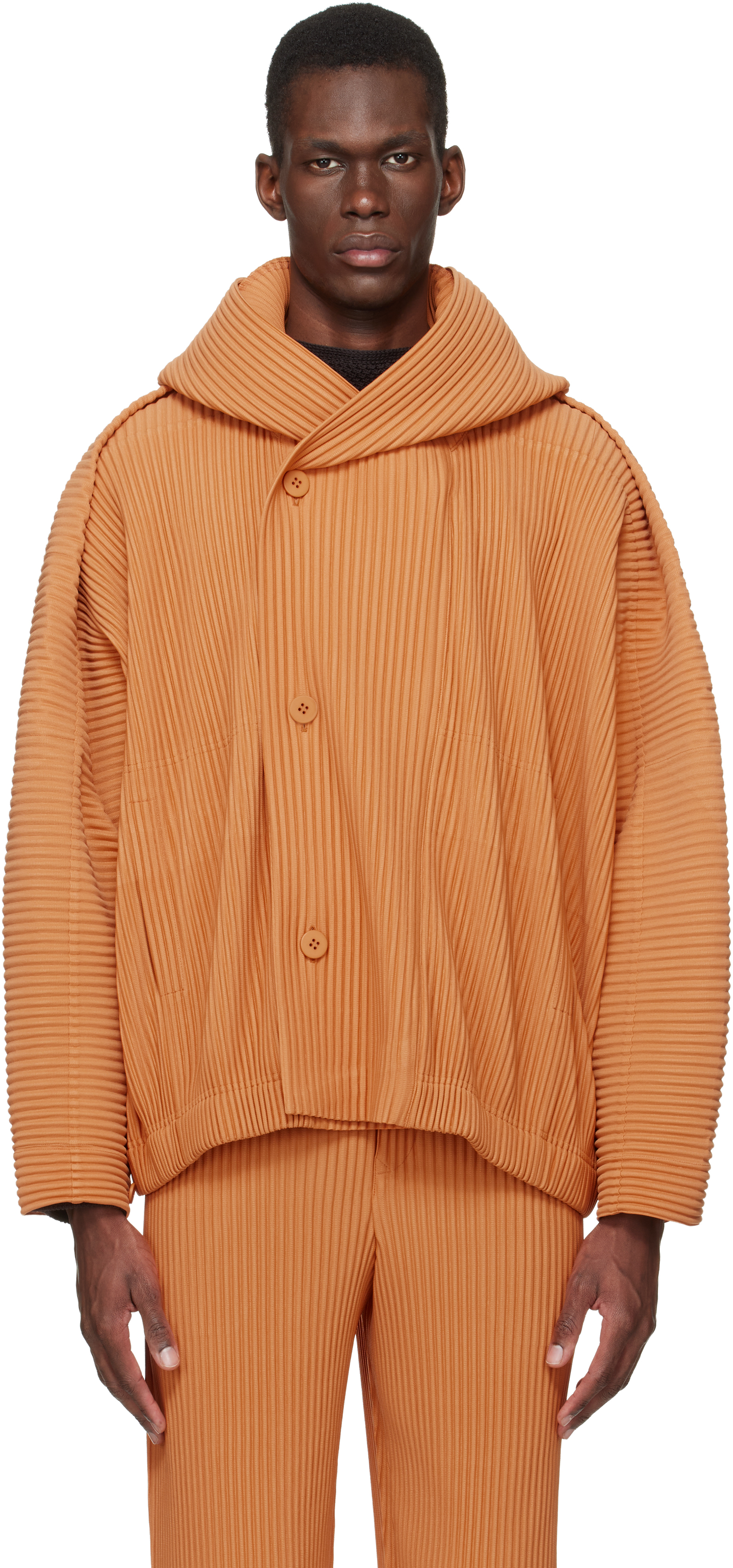 ジャケット・アウター HOMME PLISSE ISSEY MIYAKE Monthly Colors HOMME PLISSÉ ISSEY MIYAKE: Orange Monthly Colors March Jacket | SSENSE