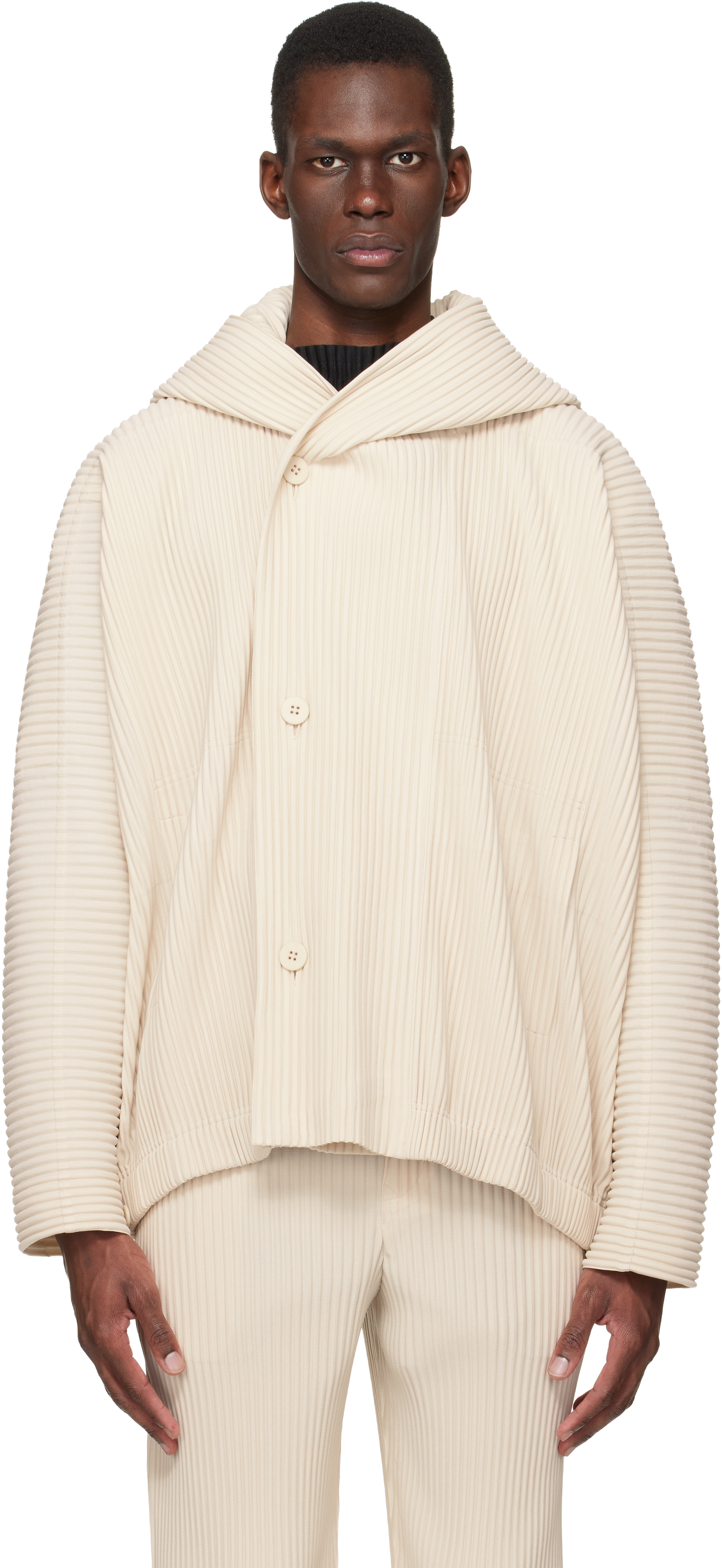 HOMME PLISSÉ ISSEY MIYAKE プリーズベルト　ベージュ HOMME PLISSÉ ISSEY MIYAKE: Beige Monthly Colors March Jacket