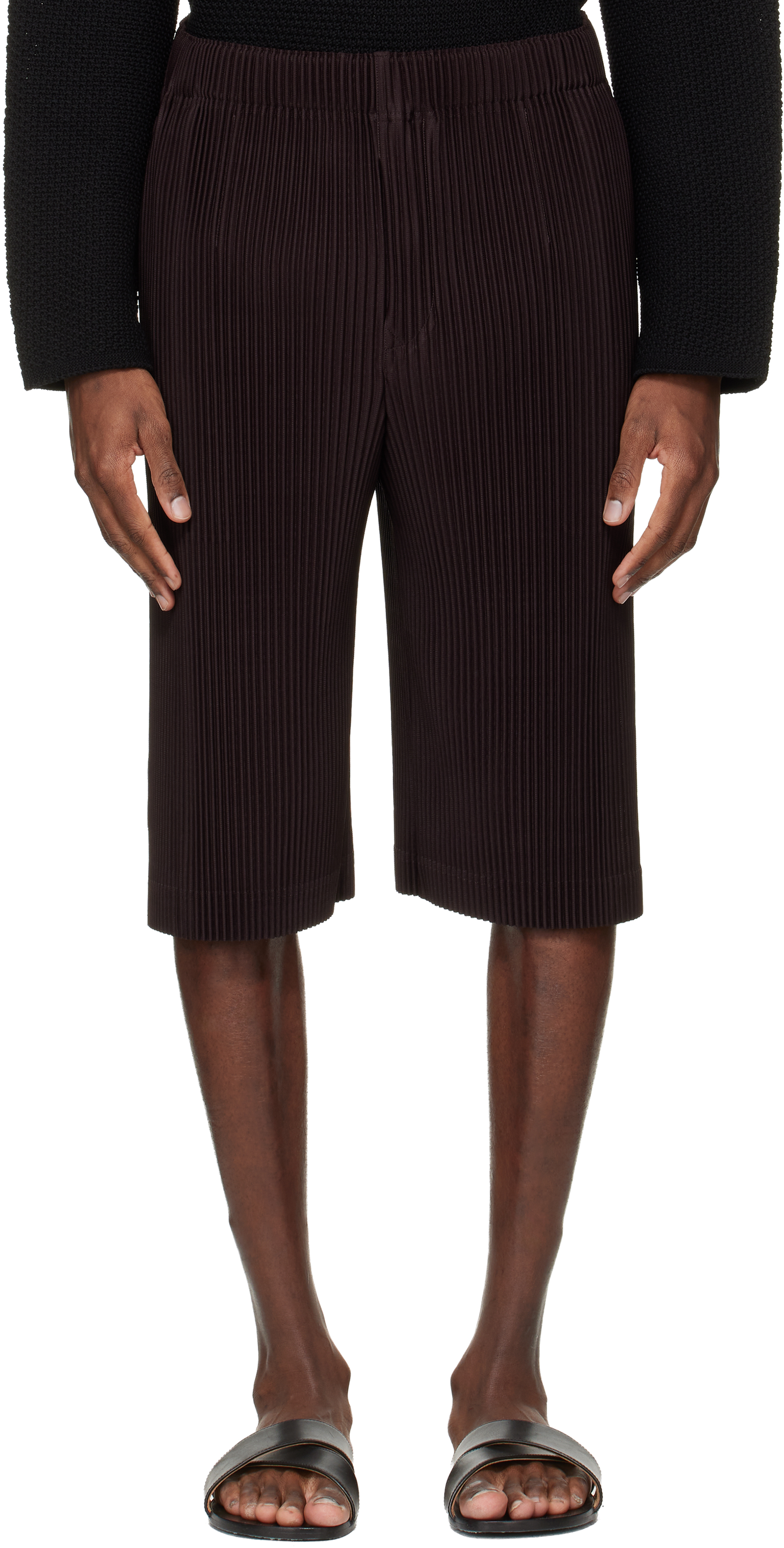 HOMME PLISSÉ ISSEY MIYAKE: Brown Wear Or Wrap Shorts | SSENSE