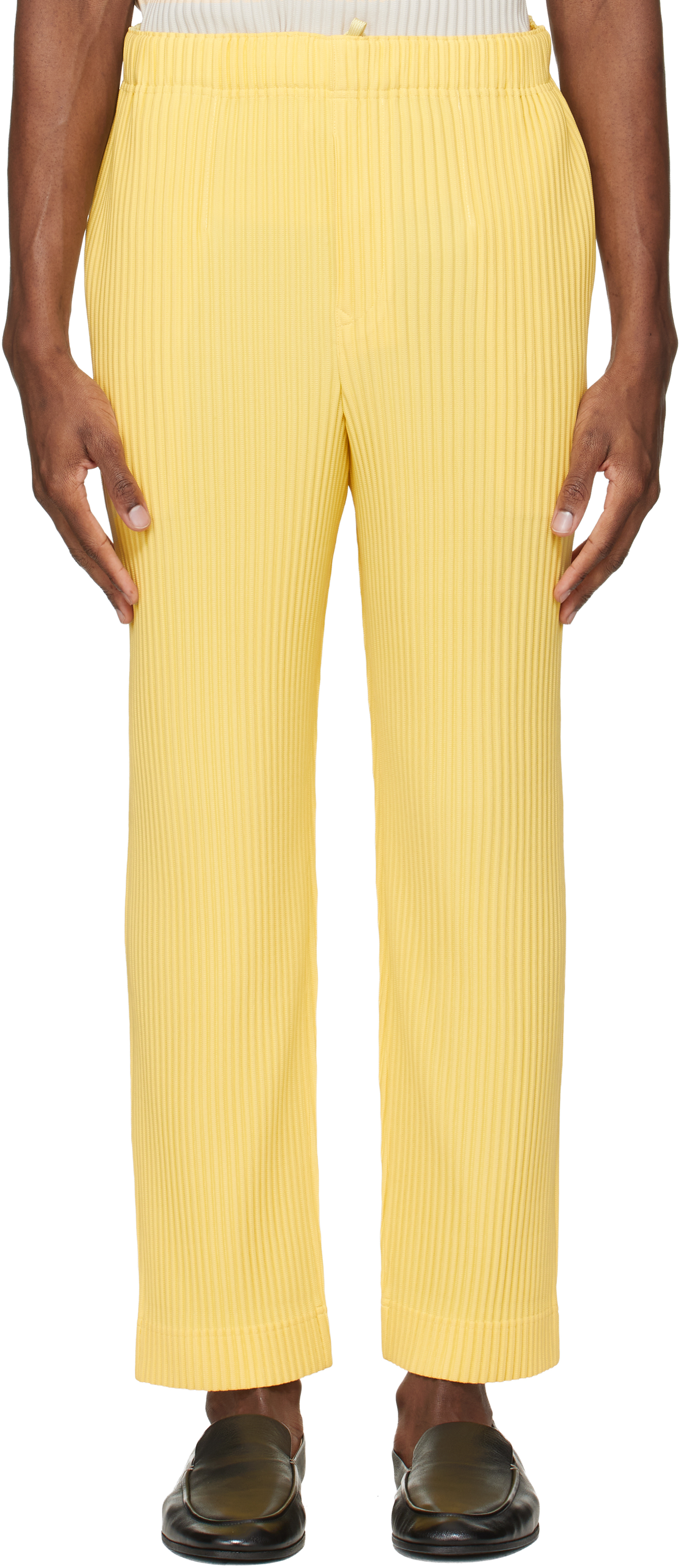 S*a様 homme plisse monthly colors : march HOMME PLISSÉ ISSEY MIYAKE: Yellow Monthly Colors March Trousers