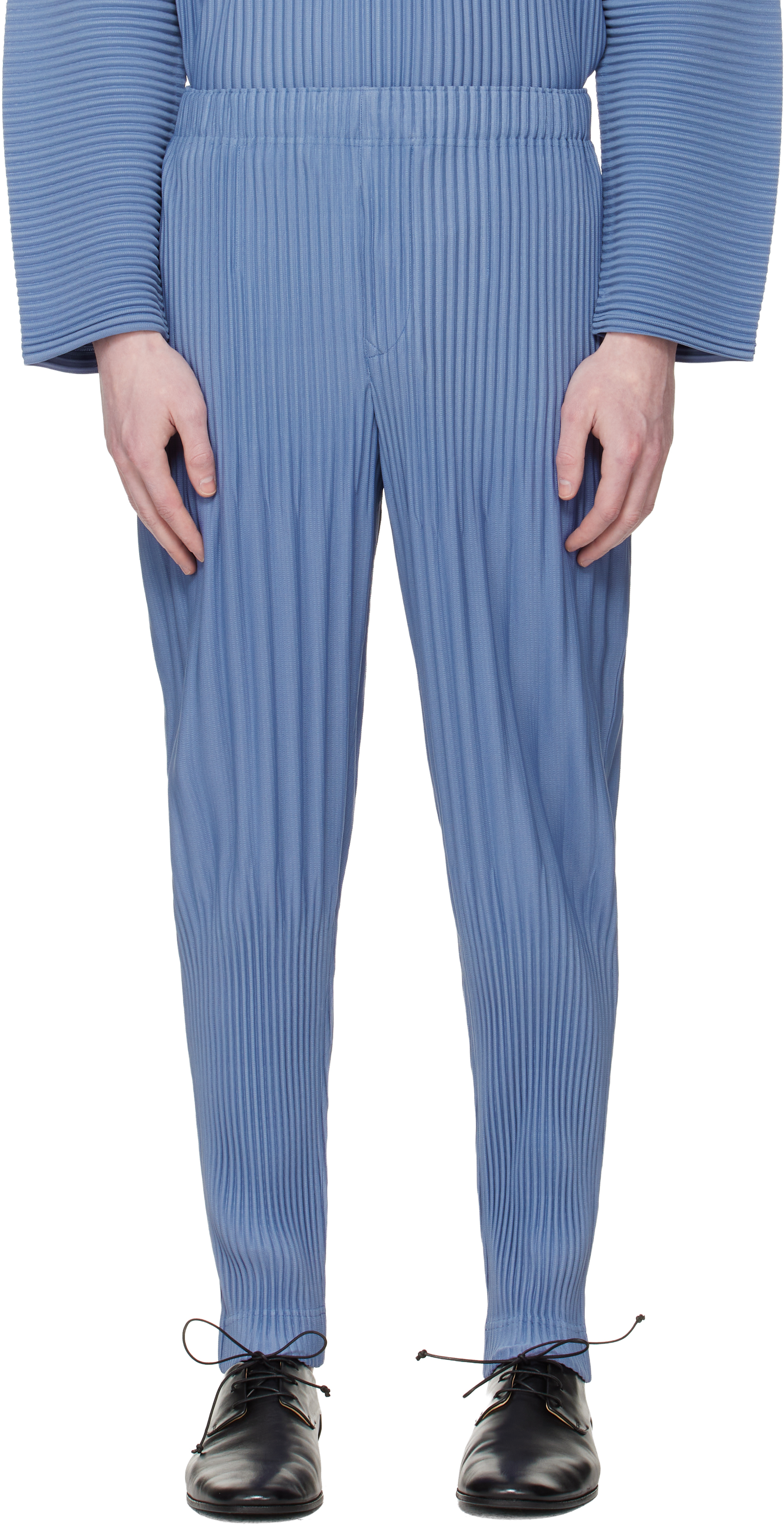 HOMME PLISSÉ ISSEY MIYAKE: Blue Monthly Colors February Trousers