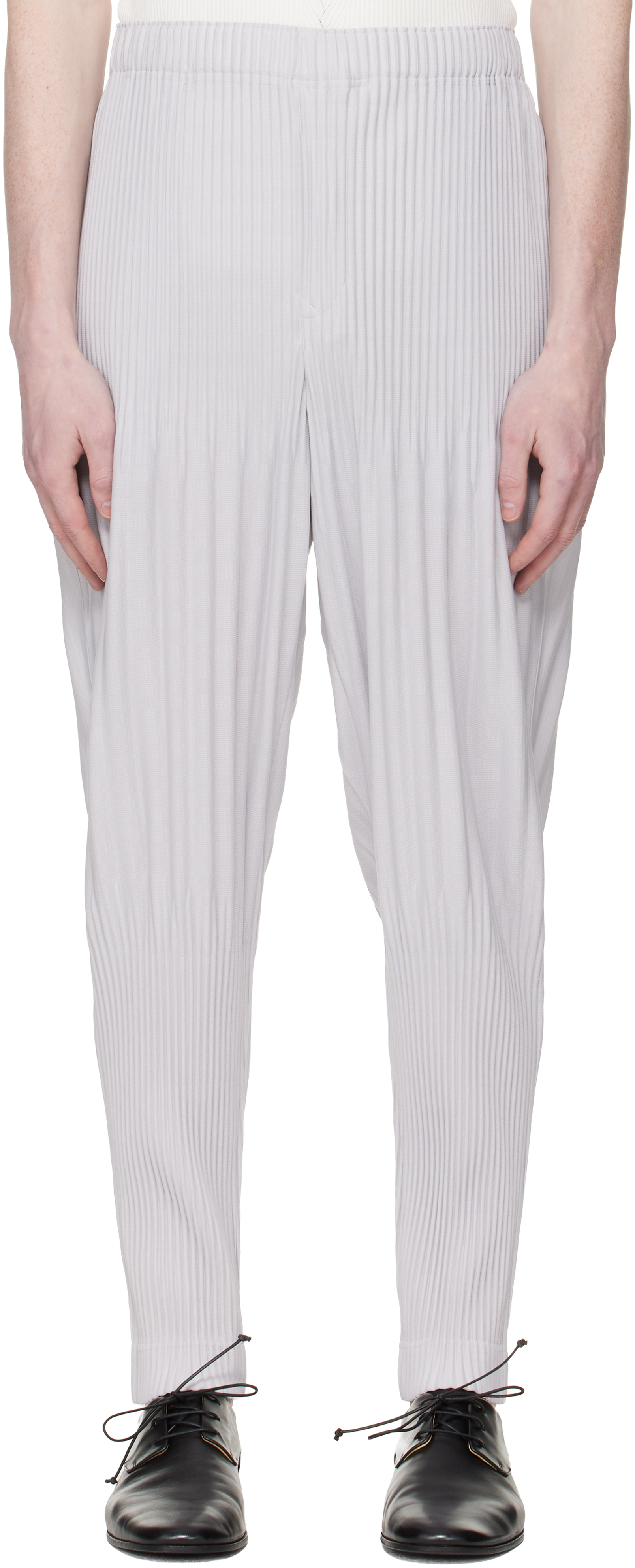 HOMME PLISSÉ ISSEY MIYAKE: Gray Monthly Colors February Trousers