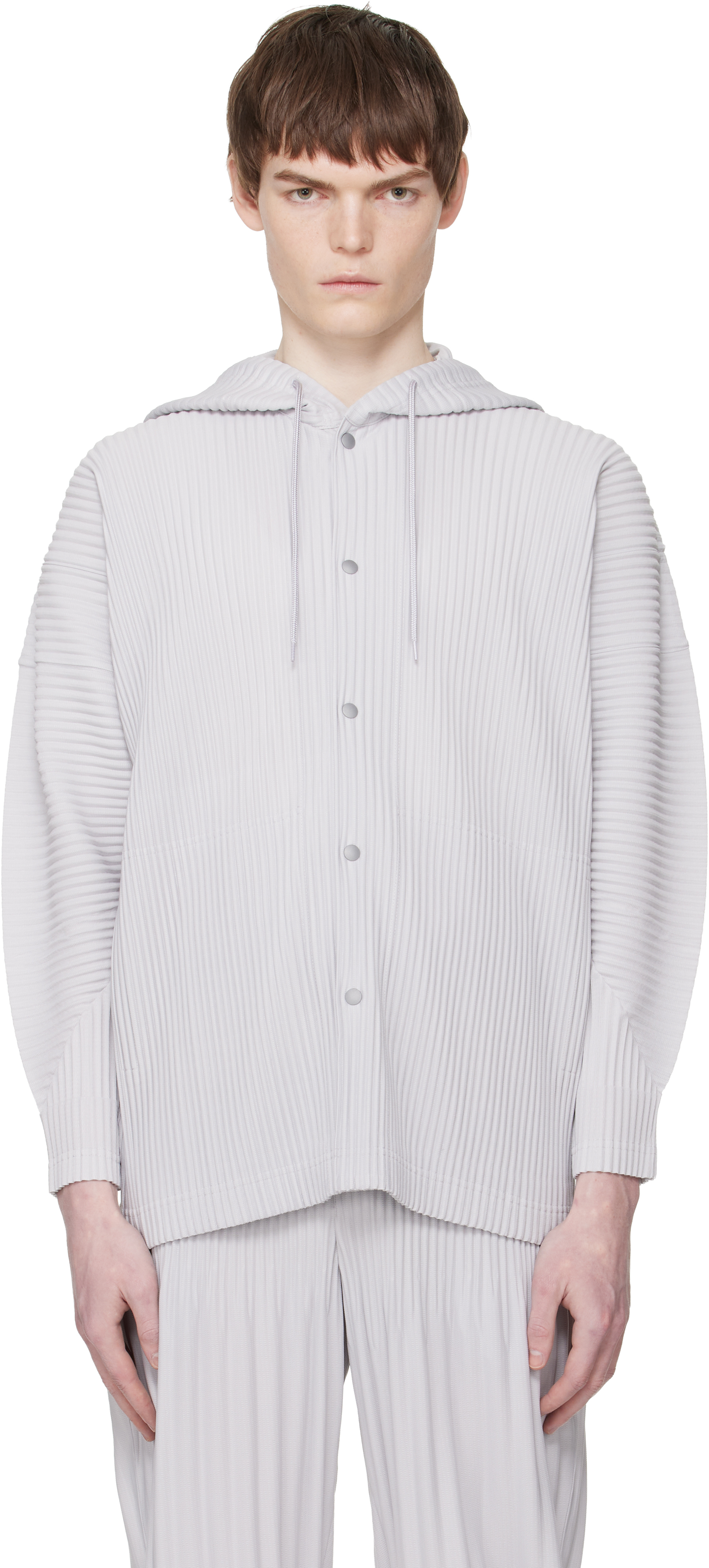 HOMME PLISSÉ ISSEY MIYAKE: Gray Monthly Colors February Hoodie