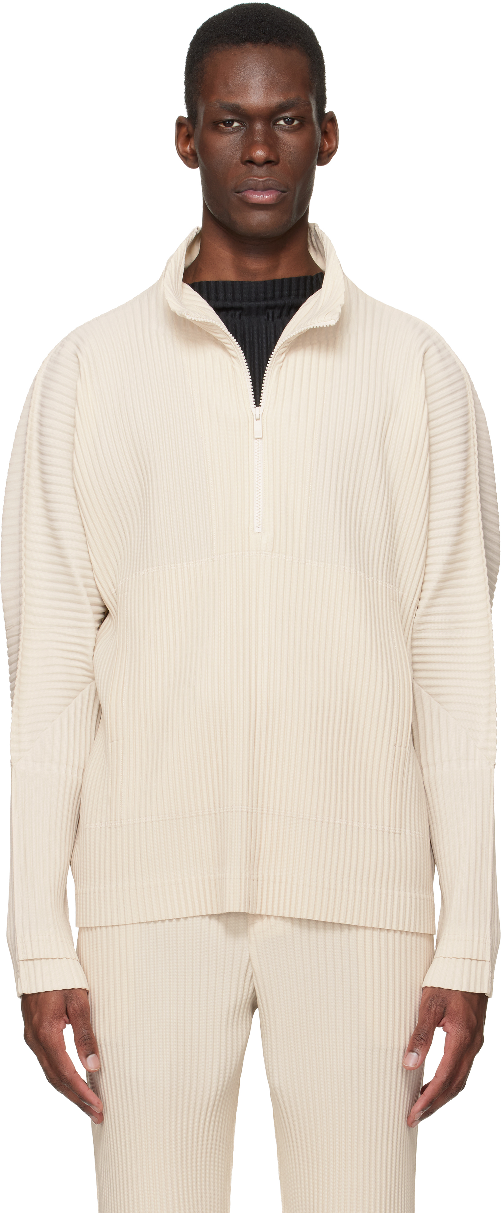 HOMME PLISSÉ ISSEY MIYAKE: Beige Monthly Colors March Sweater | SSENSE
