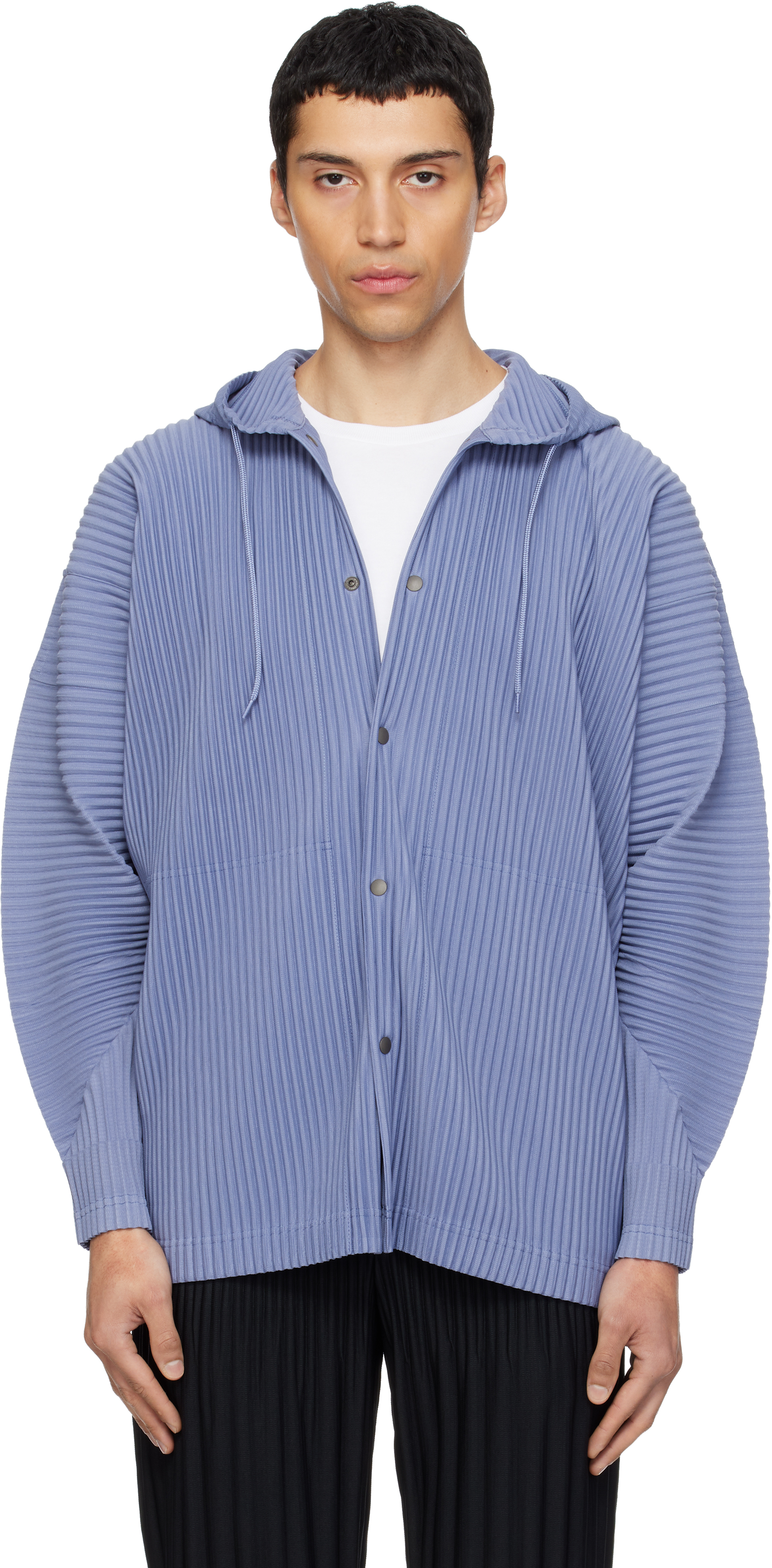 HOMME PLISSÉ ISSEY MIYAKE: Blue Monthly Colors February Hoodie