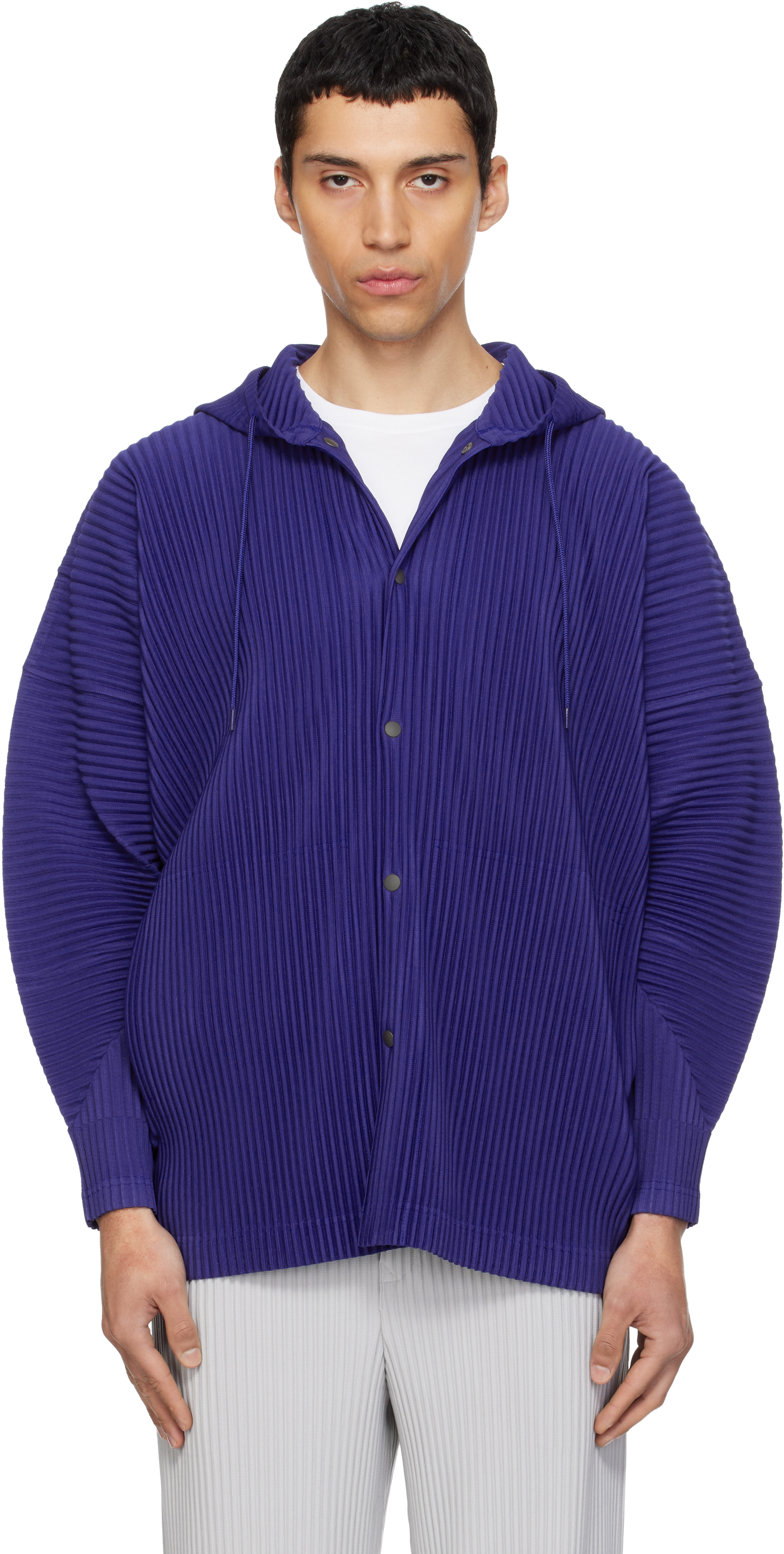 HOMME PLISSÉ ISSEY MIYAKE Navy Monthly Colors February Hoodie