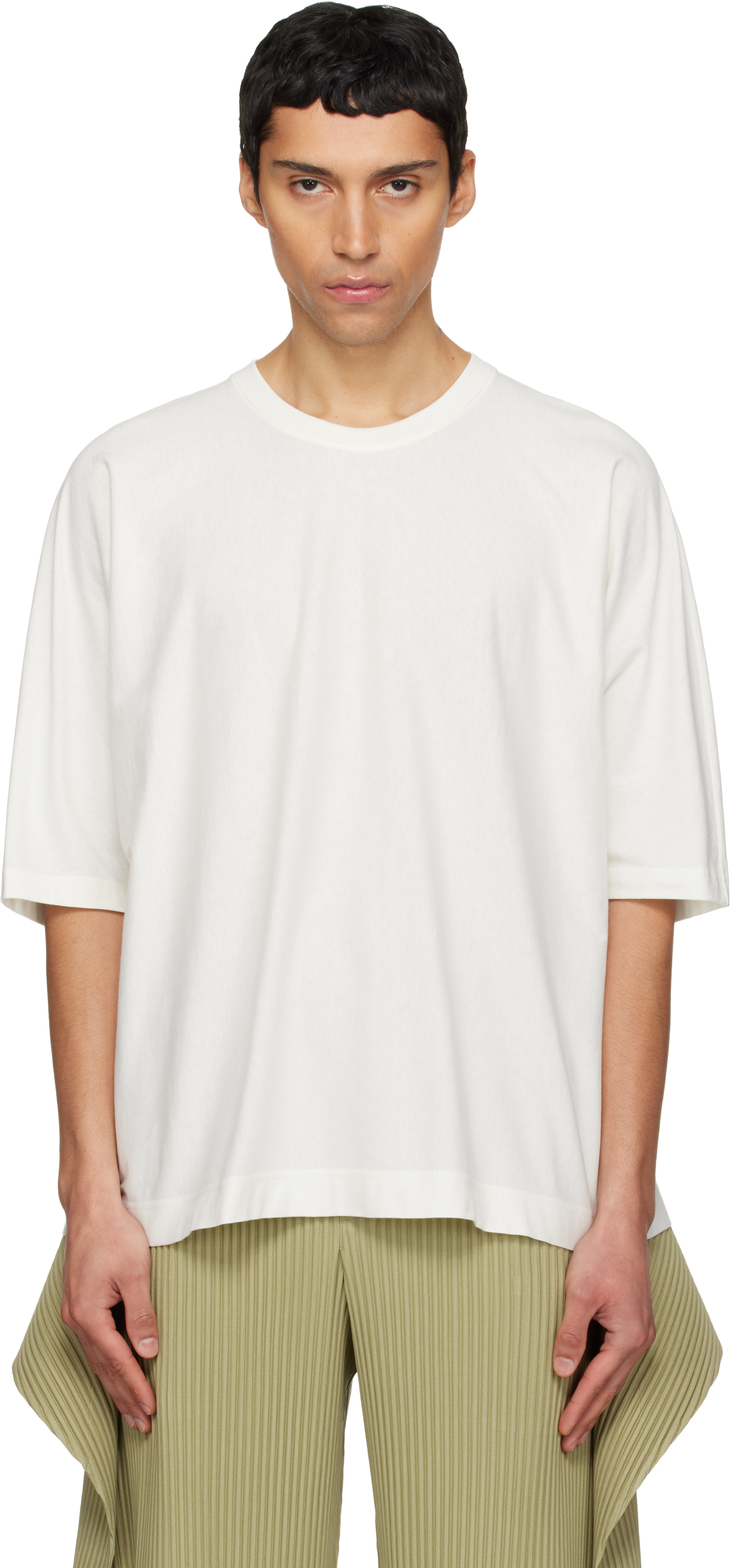 HOMME PLISSÉ ISSEY MIYAKE: White Release-T Basic T-shirt | SSENSE