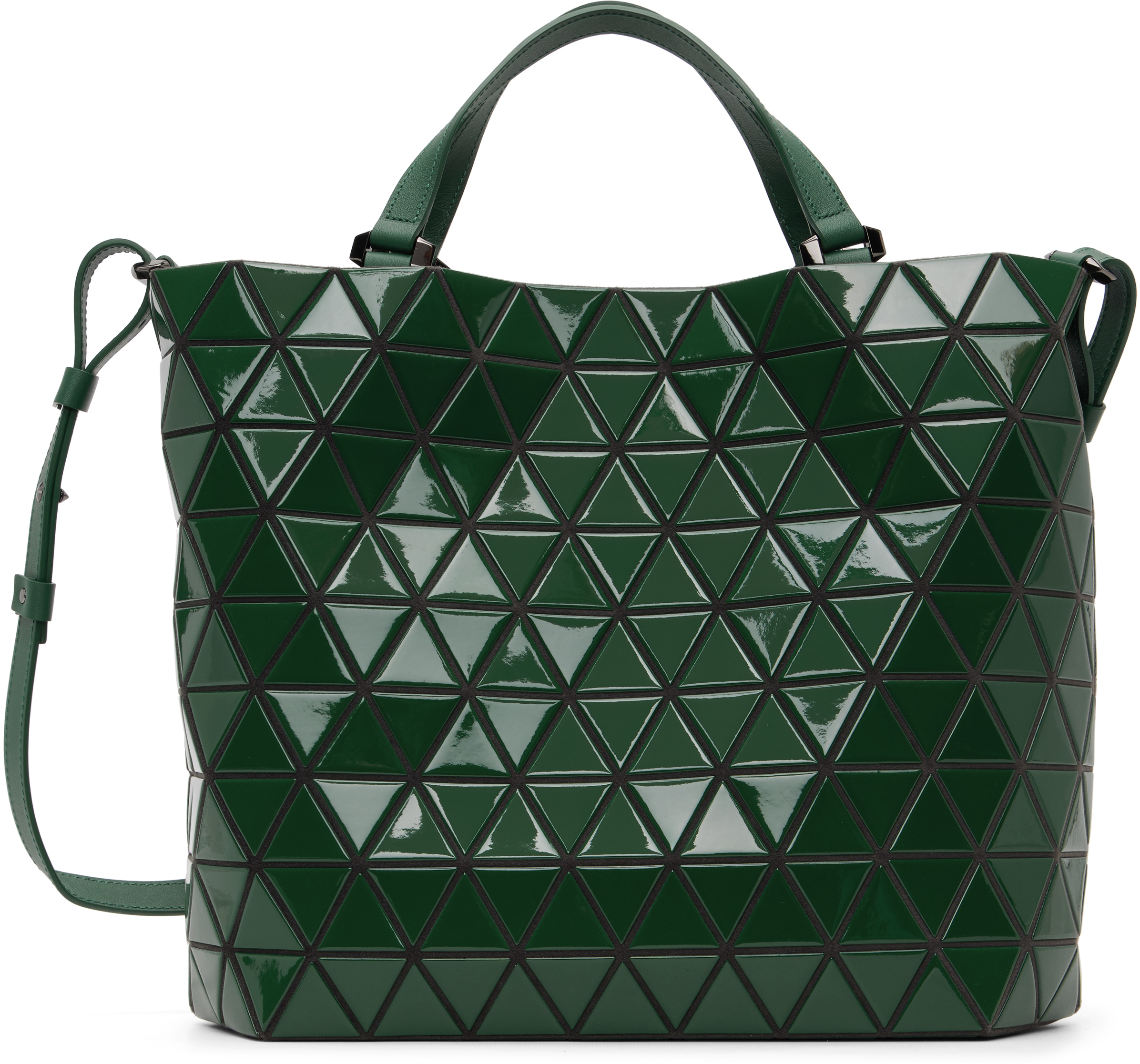 BAO BAO ISSEY MIYAKE: Green Crystal Gloss Bag | SSENSE
