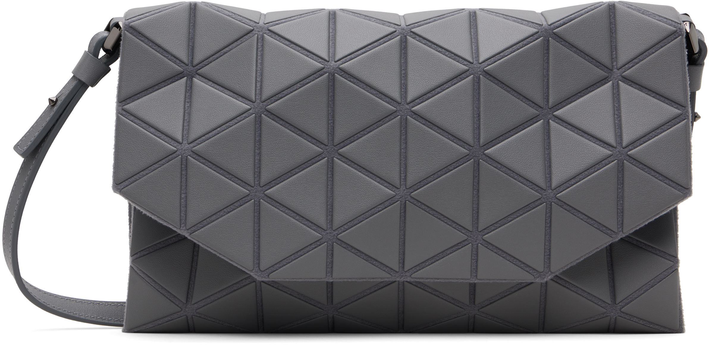 BAO BAO ISSEY MIYAKE: Gray Matte Tonneau Bag | SSENSE