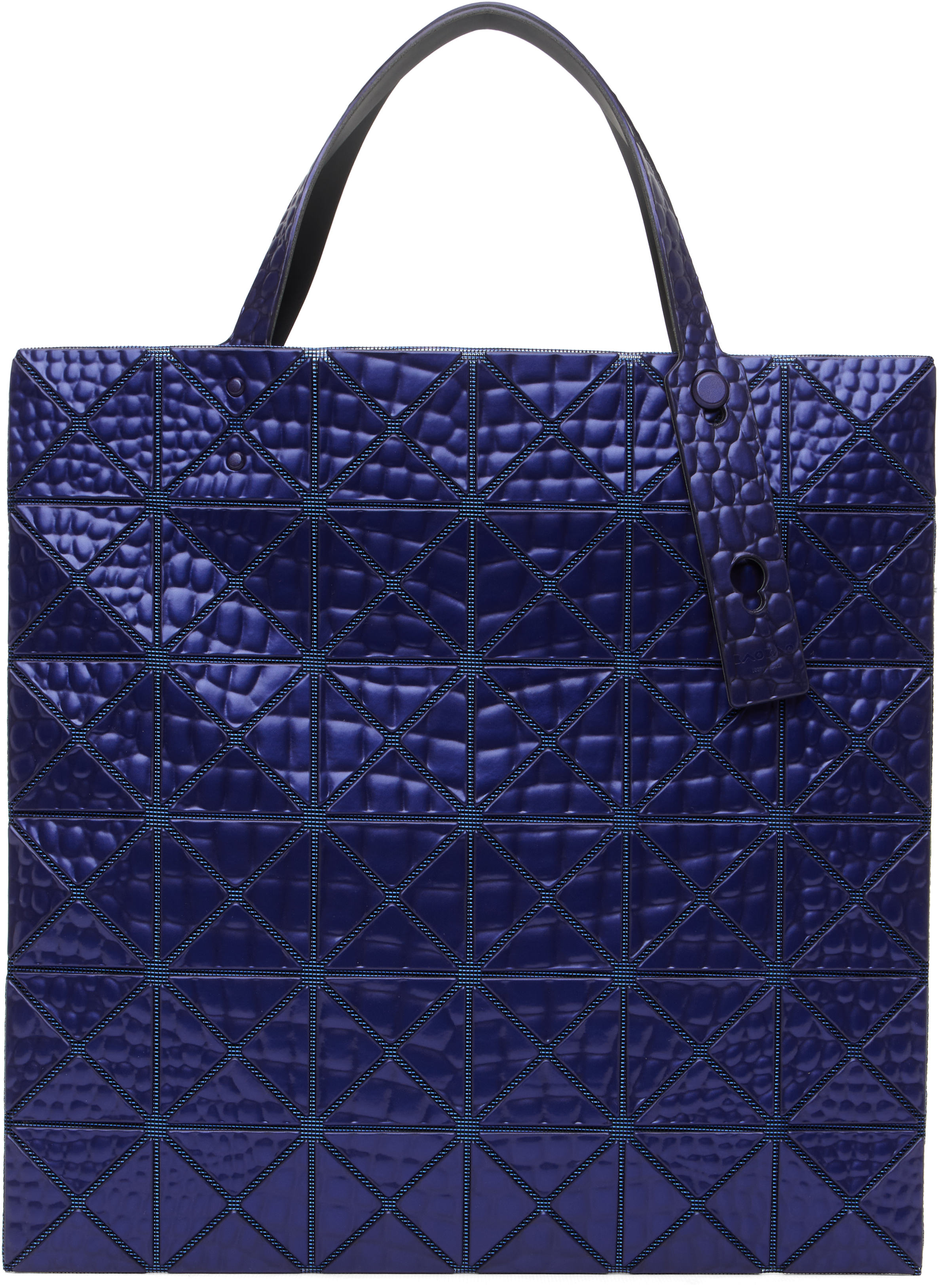 バッグ me ISSEY MIYAKE Blue Bicolor Knit Tote me ISSEY MIYAKE Blue Bicolor Knit Tote