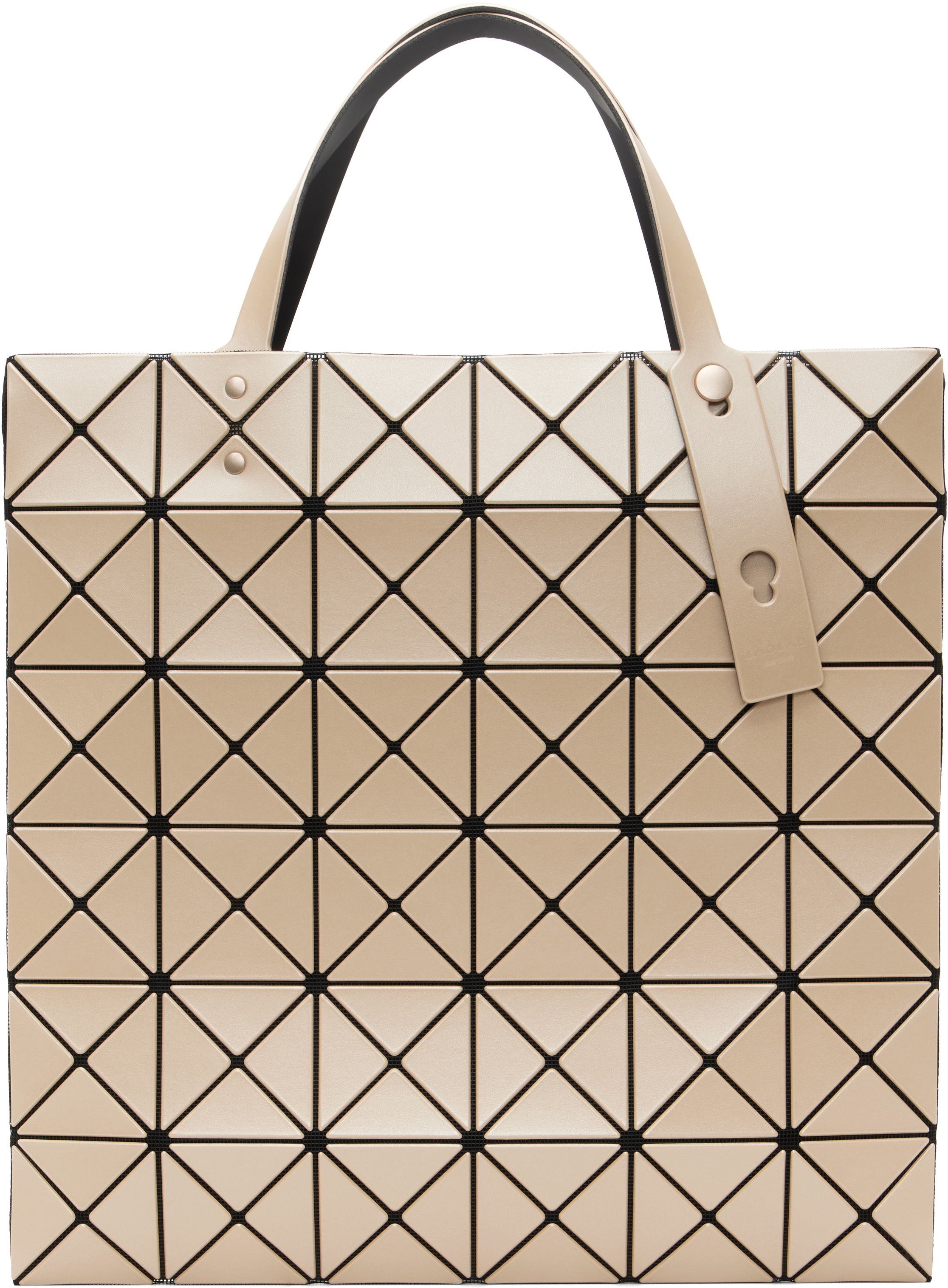 BAO BAO ISSEY MIYAKE: Beige Lucent Metallic Tote | SSENSE