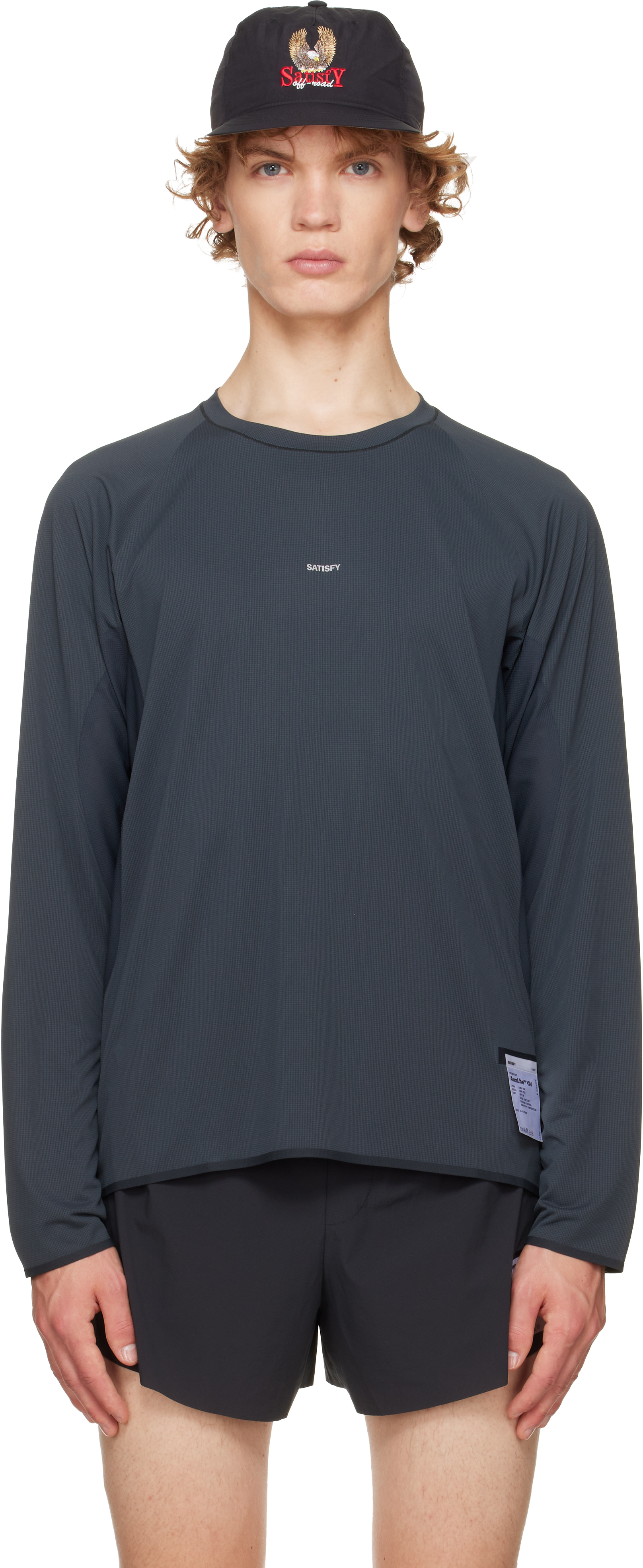 Satisfy: ブラック AuraLite UV Long Running Tシャツ | SSENSE 日本