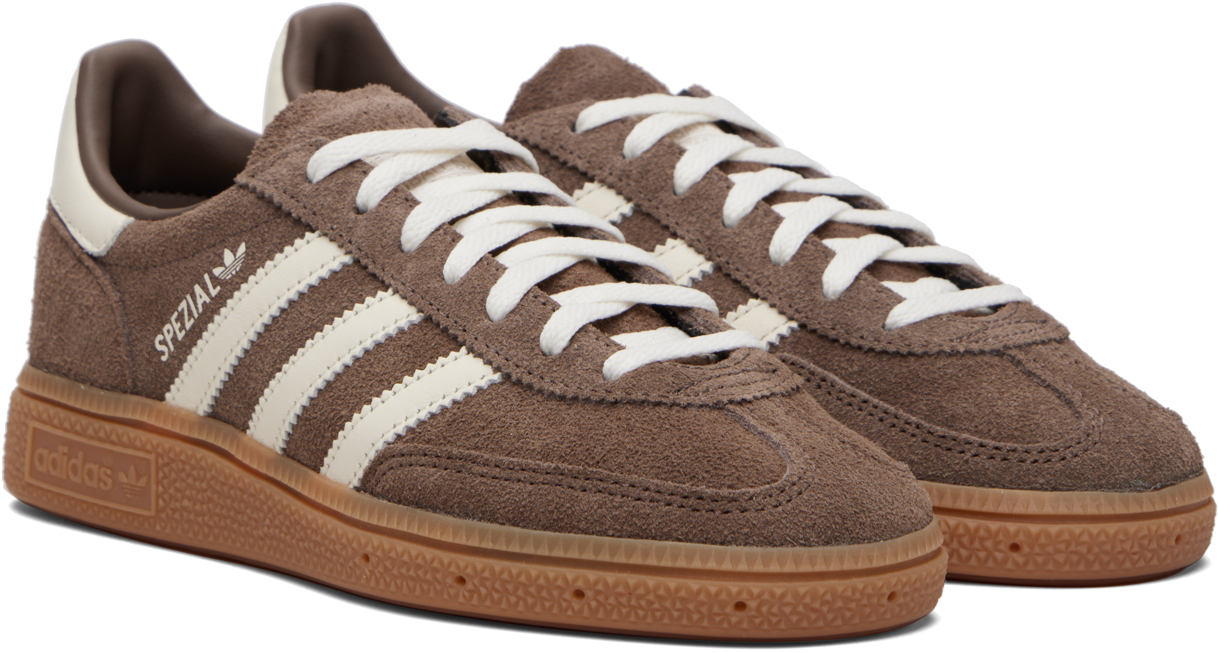 Adidas Originals Brown Handball Spezial Sneakers In Gray