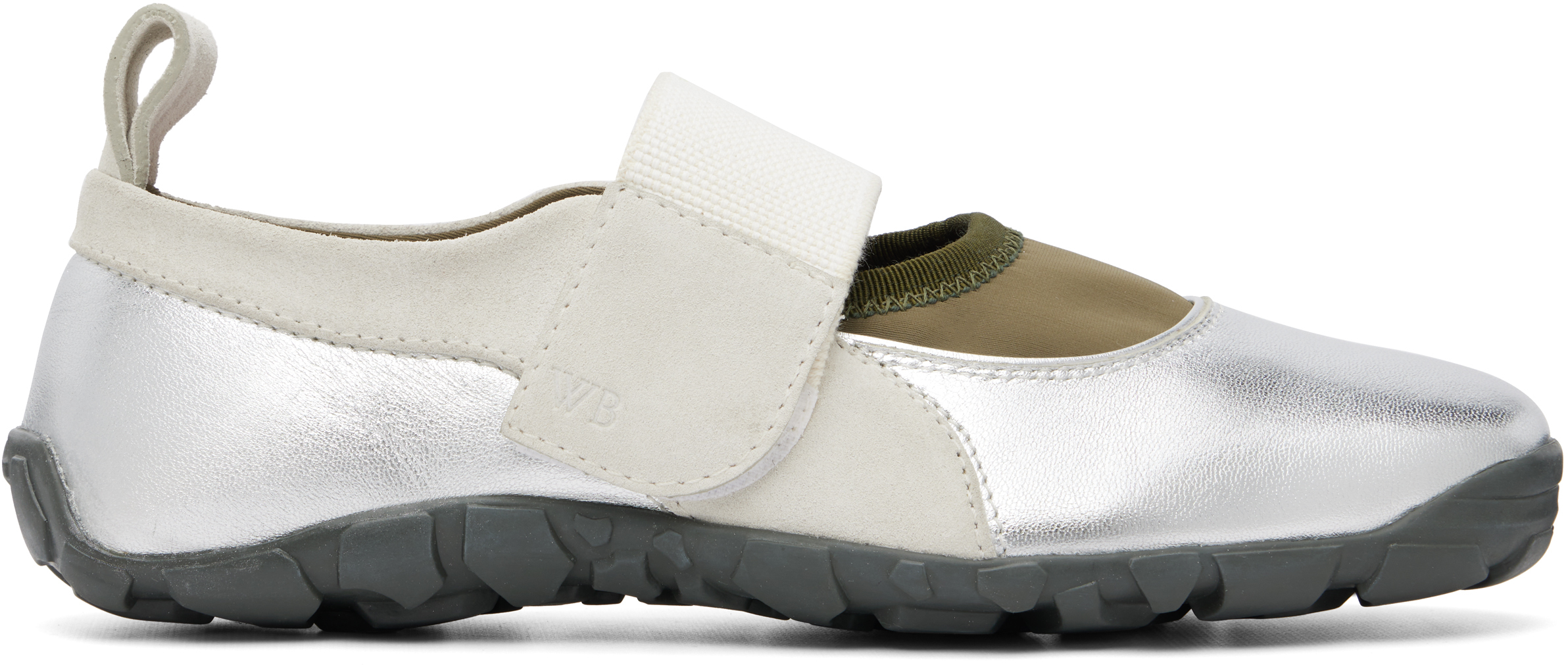Silver Jewel Mary Jane Sneakers by Wales Bonner on Sale