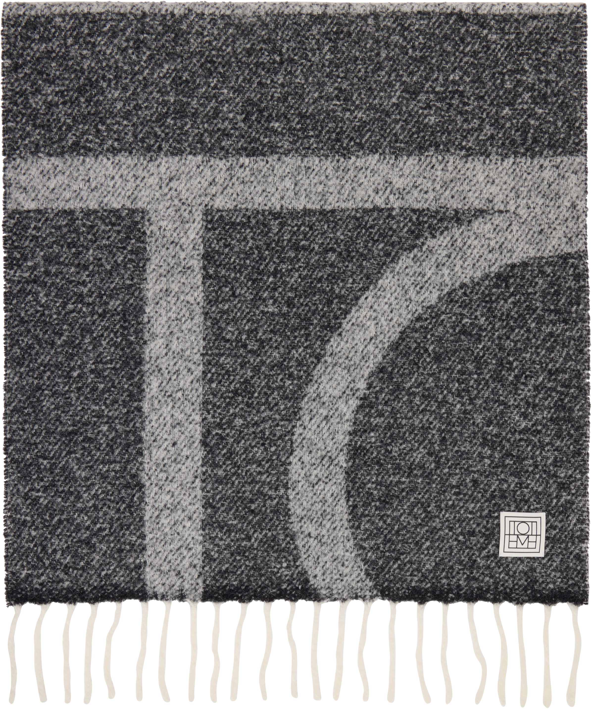 TOTEME Gray Monogram Jacquard Scarf