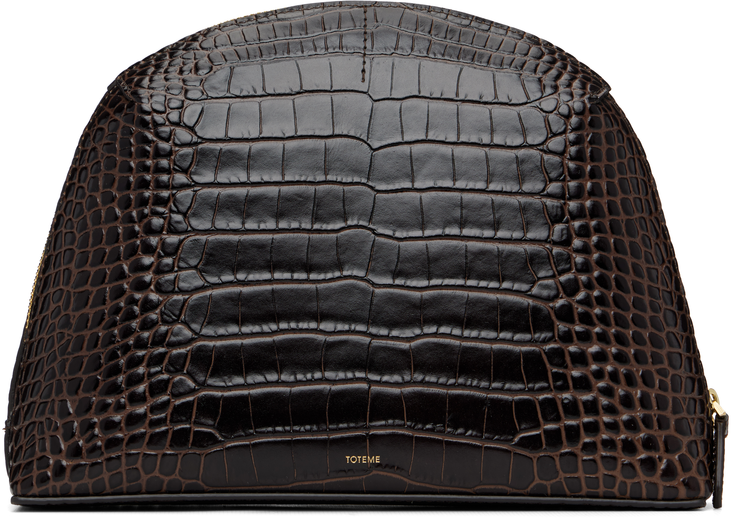 TOTEME Brown Medium Croco-Embossed Day Clutch