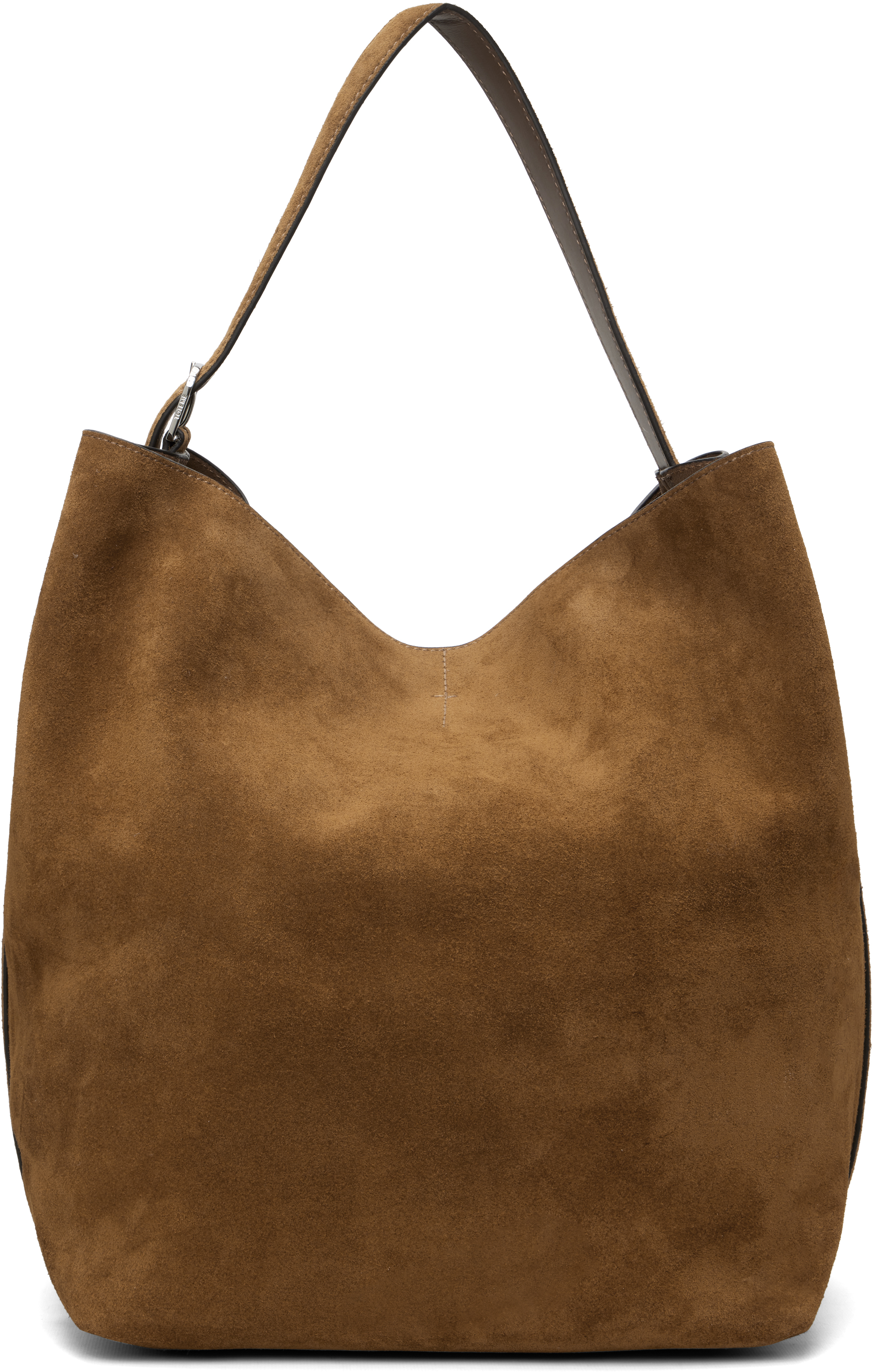TOTEME: Brown Belted Suede Tote | SSENSE