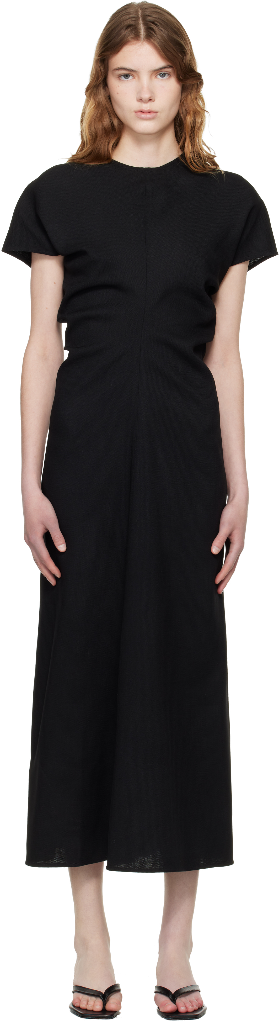 TOTEME - Slouch Waist Wool Dress Black - 32 - Women TOTEME - Slouch Waist Wool Dress Black - 32 - Women