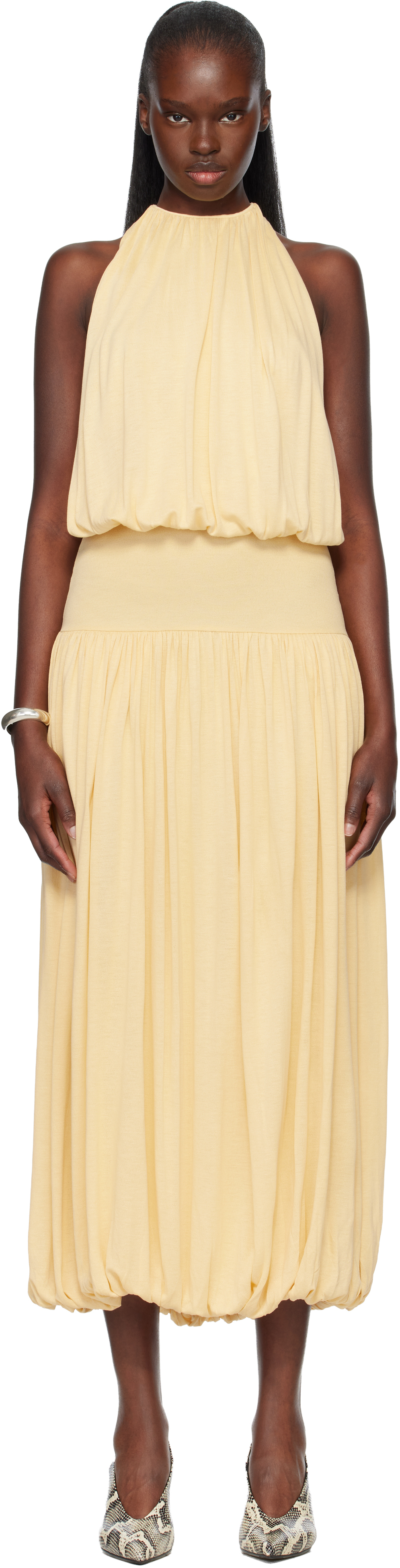 TOTEME Slouch Waist Viscose Midi Dress | Smart Closet TOTEME Slouch Waist Viscose Midi Dress | Smart Closet