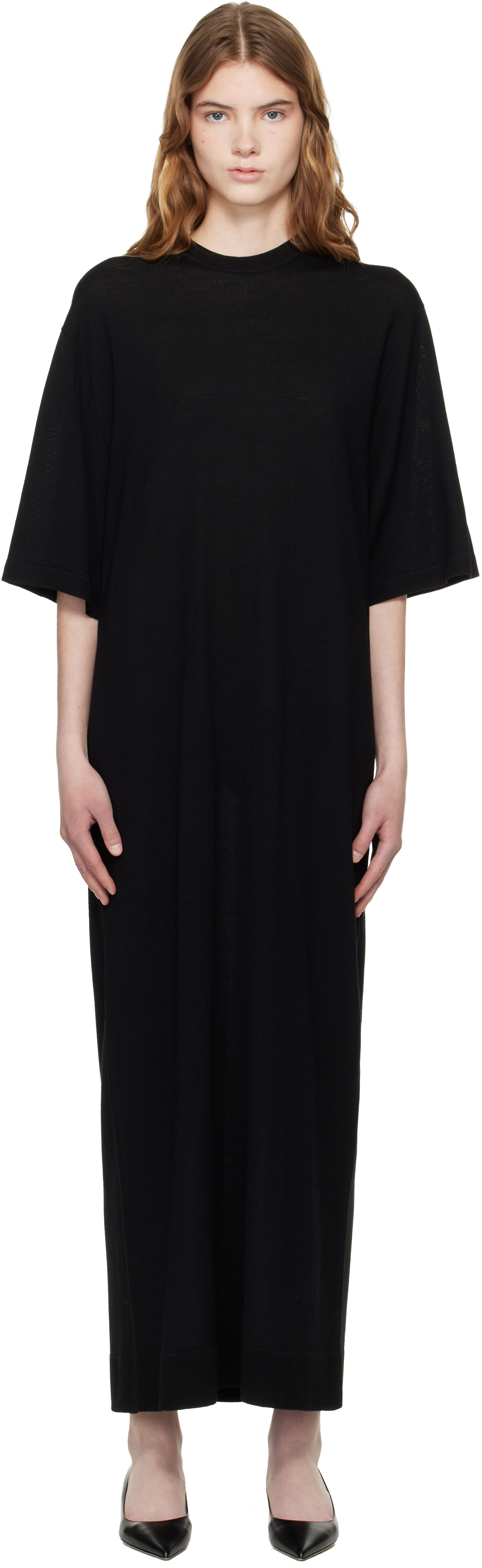 TOTEME - Merino Knit tee Dress Black - XL - Women TOTEME - Merino Knit tee Dress Black - XL - Women
