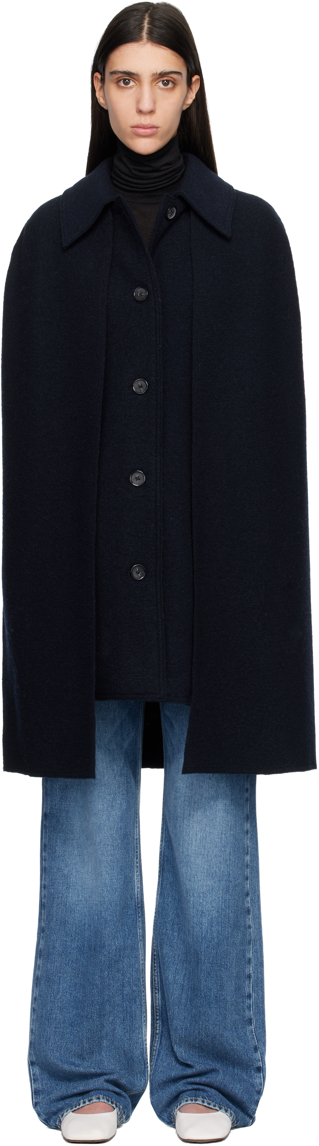 TOTEME Navy Cape Coat