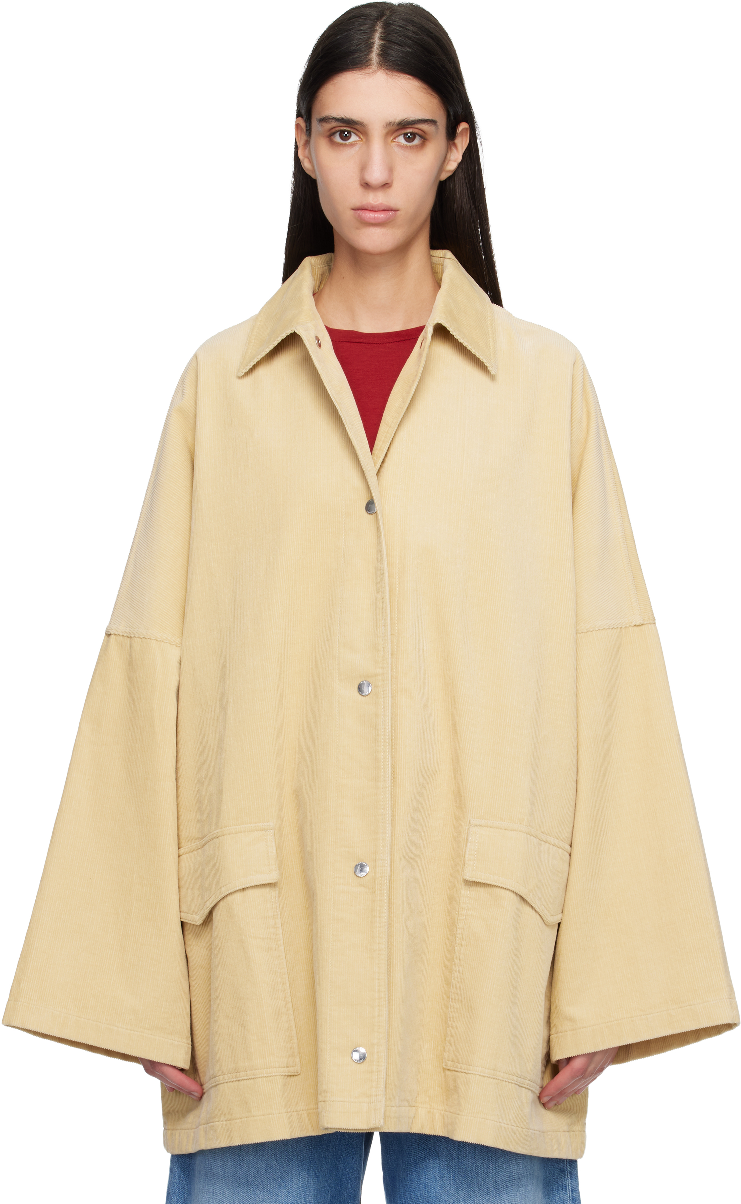 TOTEME Beige Cord Overshirt Chore Jacket