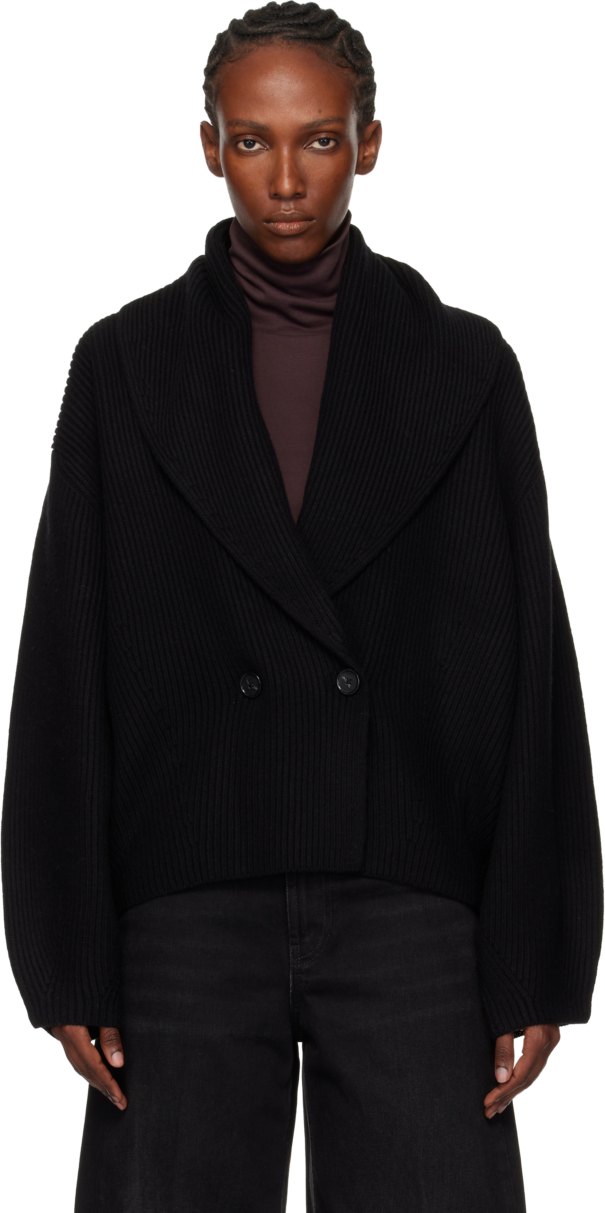 TOTEME: ブラック Shawl-Lapel カーディガン | SSENSE 日本