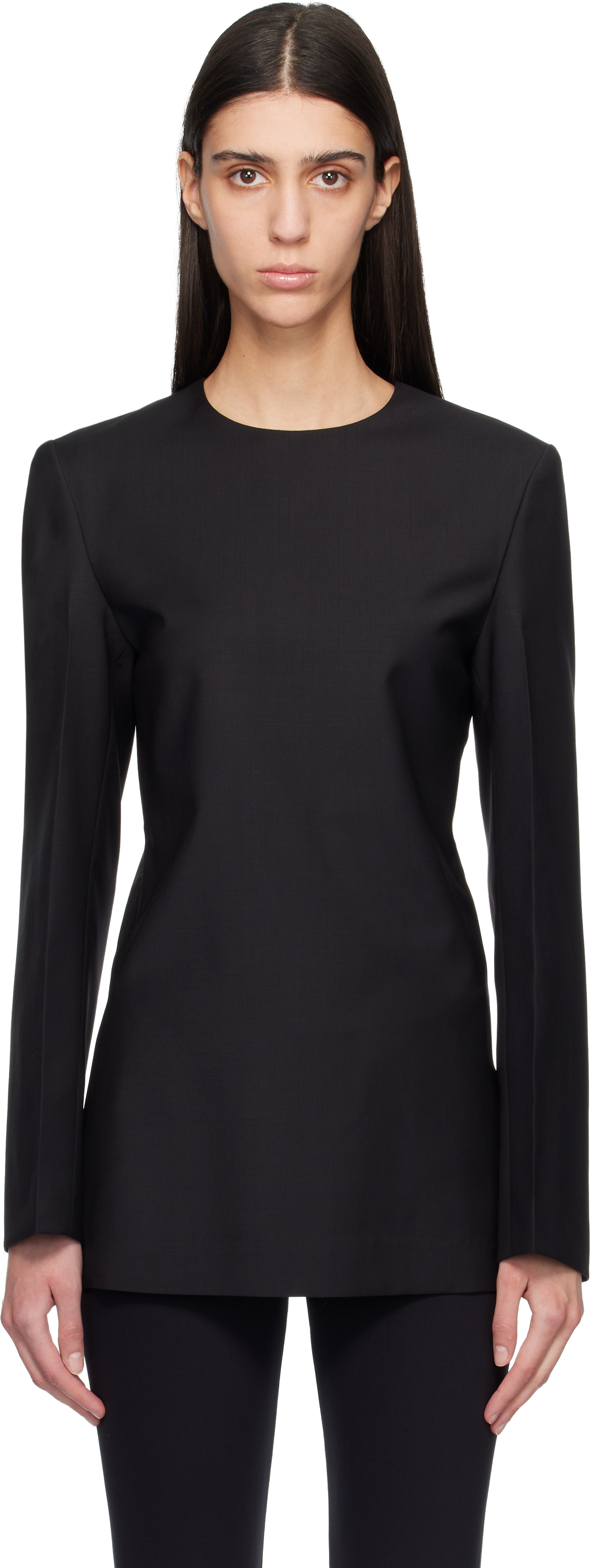 Totême Black Tailored Dinner Blouse