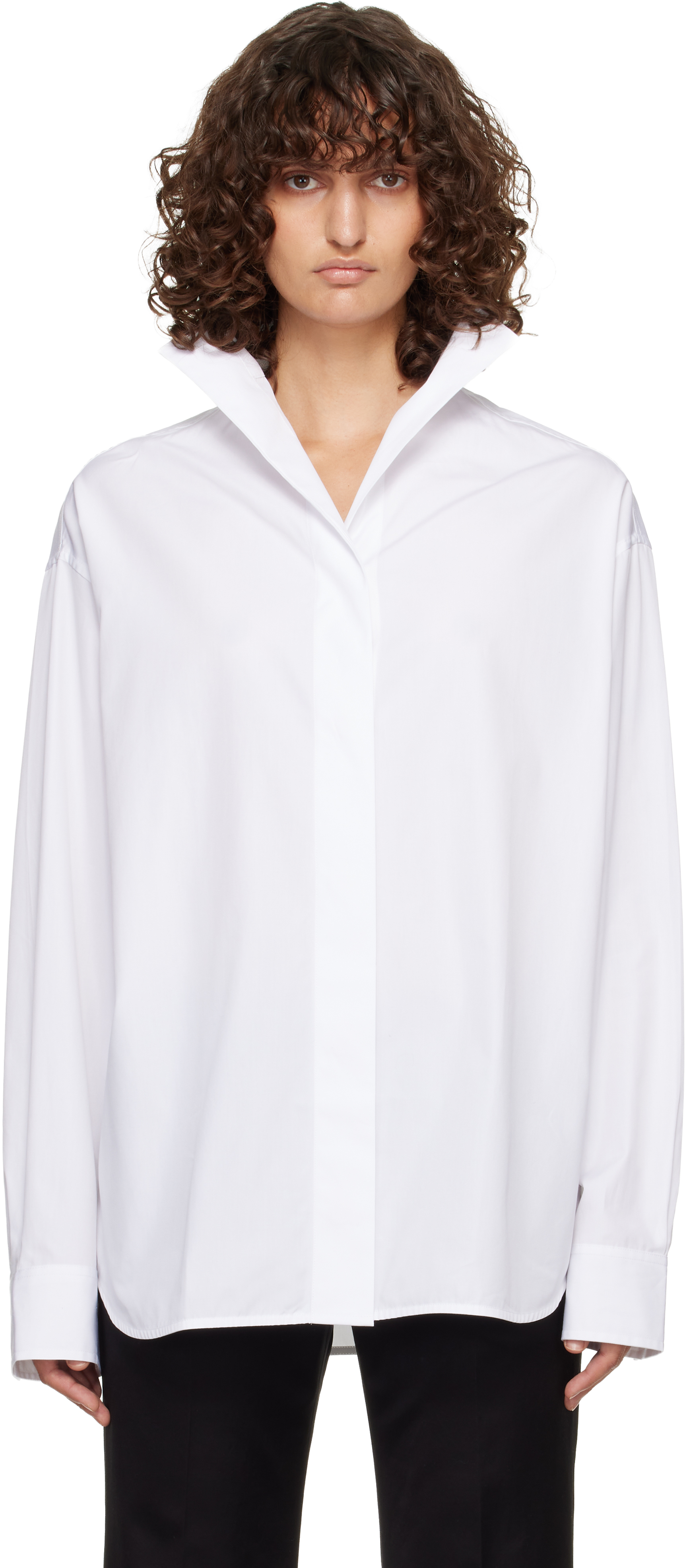 TOTEME: White Sharp Poplin Shirt | SSENSE