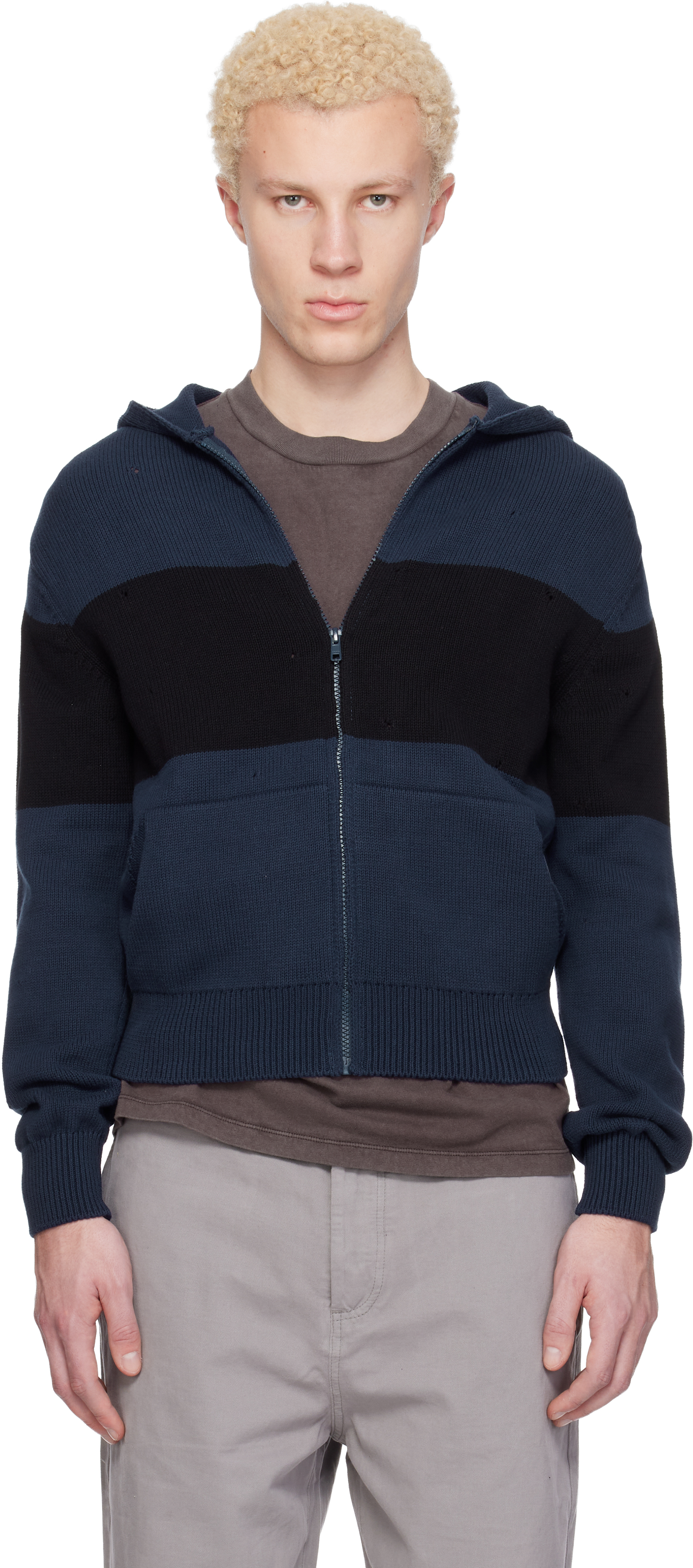 Gimaguas: Navy & Black Capitan Hoodie | SSENSE