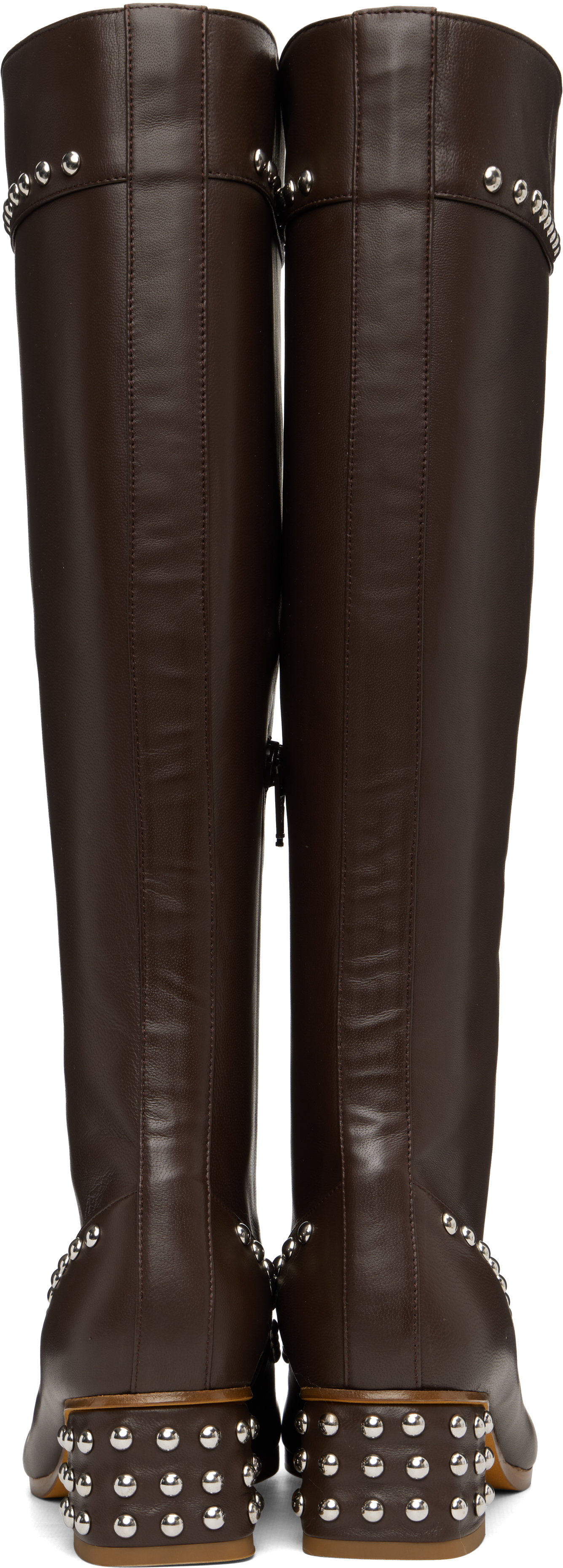 Maryam Nassir Zadeh Brown Kiki Tall Boots In Burgundy