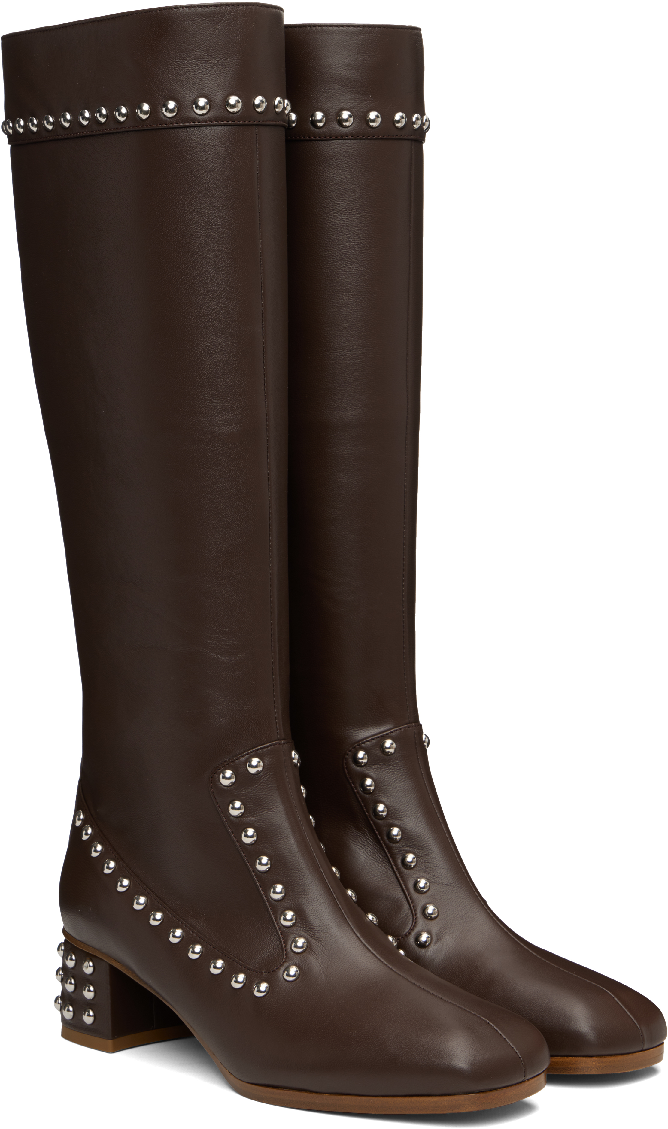 Maryam Nassir Zadeh Brown Kiki Tall Boots In Burgundy