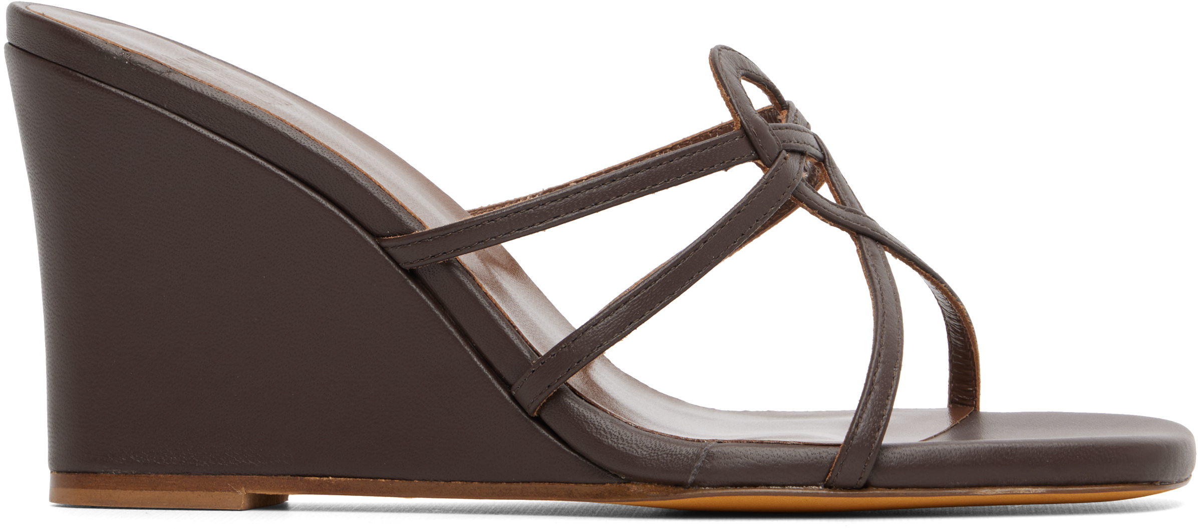 Maryam Nassir Zadeh Brown Opera Wedge Heeled Sandals