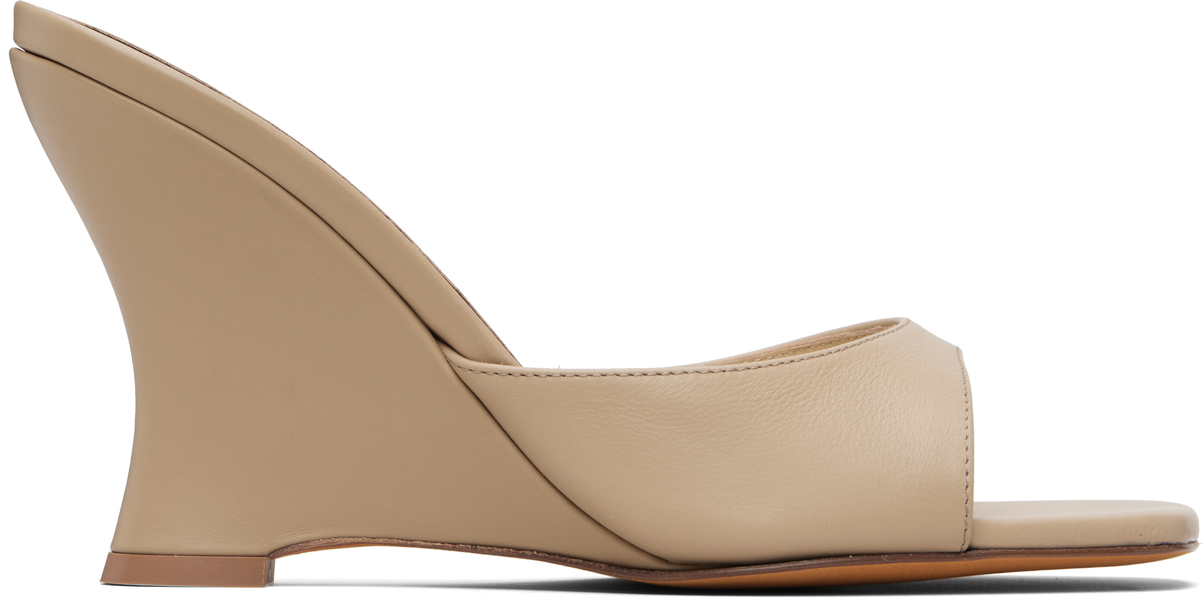 Maryam Nassir Zadeh: Beige Lido Wedge Heeled Sandals | SSENSE