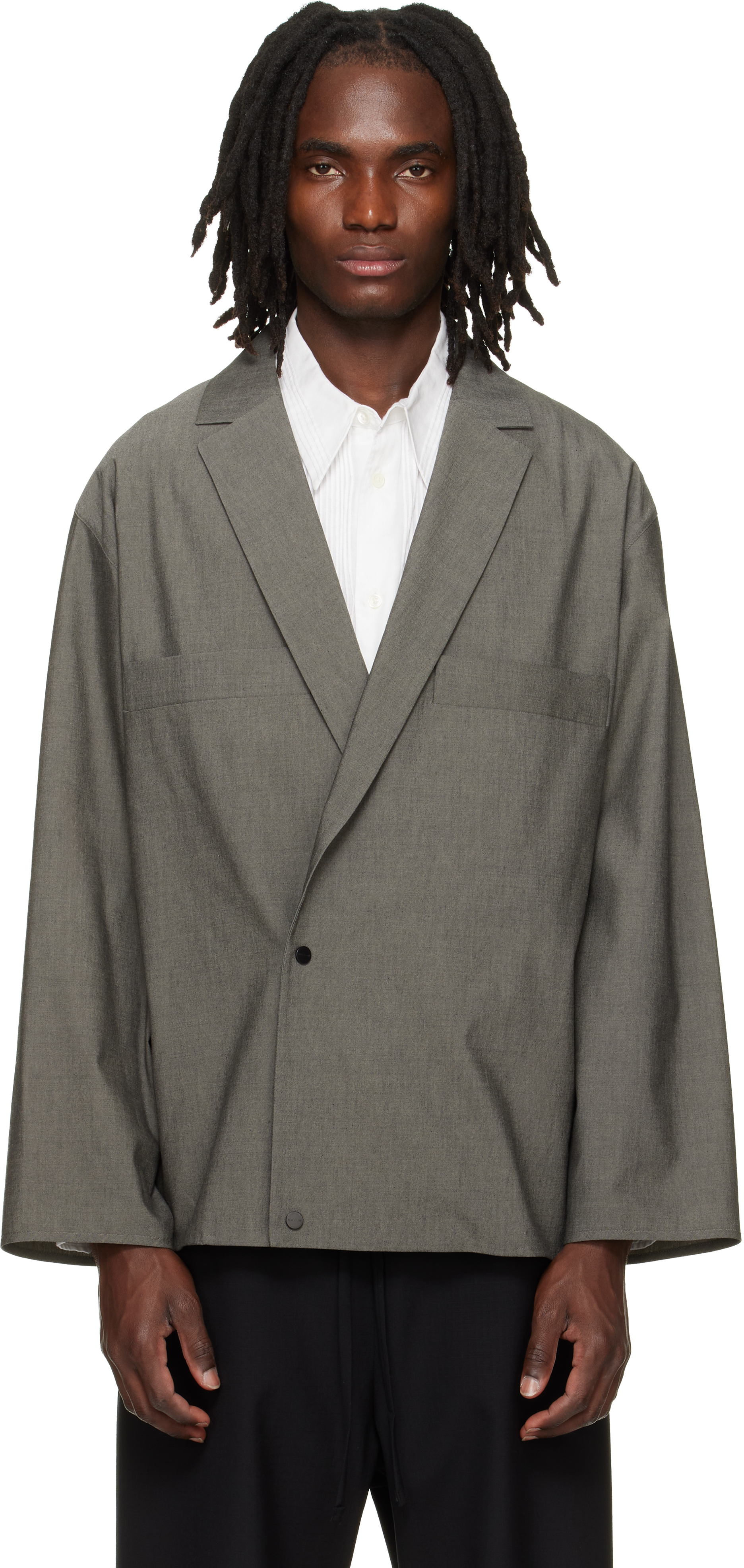 Fear of Godのグレー Cotton Wool Oxford Shirt テーラードジャケット