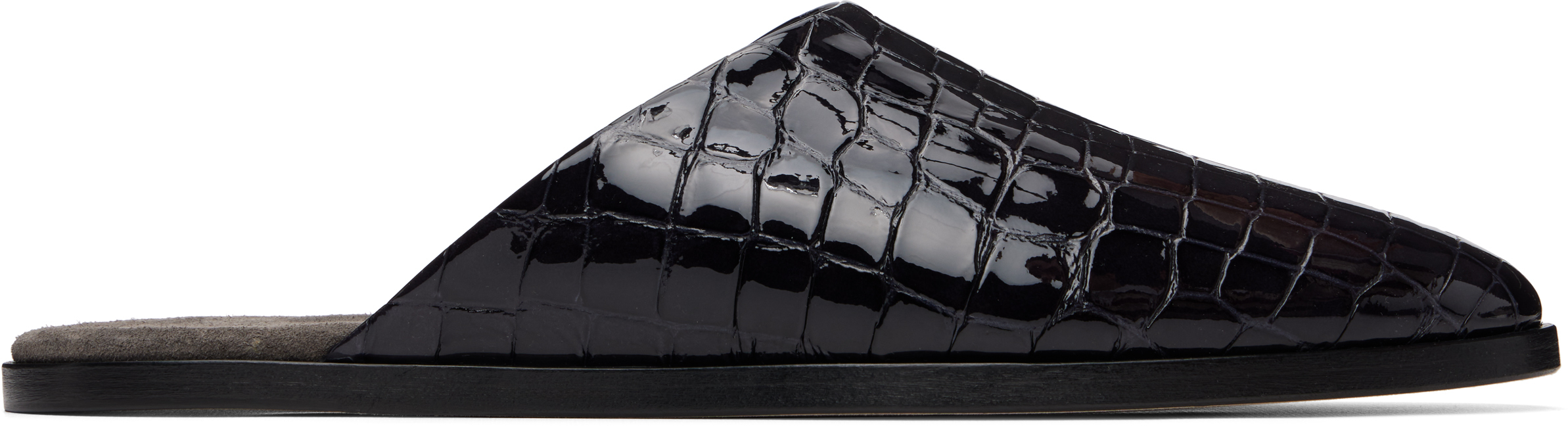 Fear of God Navy Croc-Embossed Slip-on Loafers