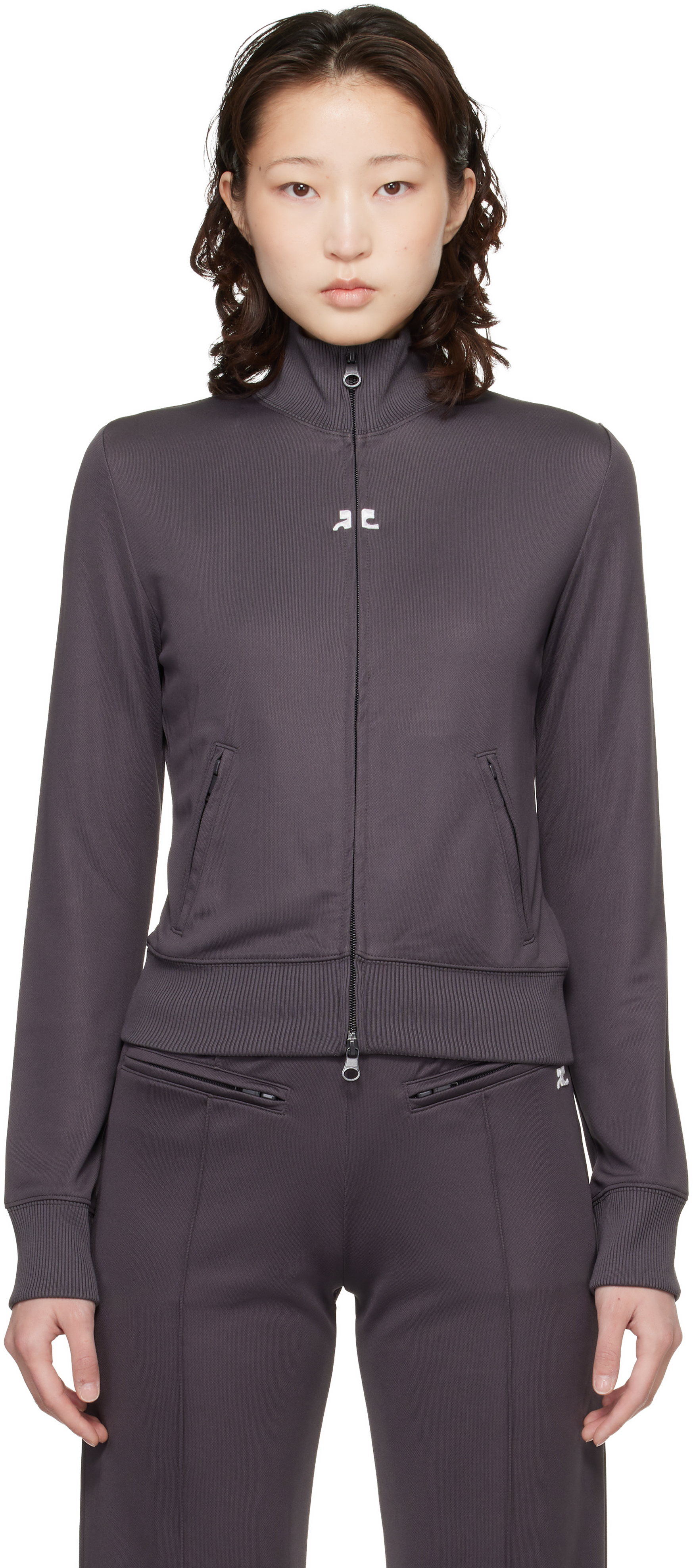 M【Courrèges】sport futur トラックジャケット Y2K ラメ Courrègesのグレー Signature トラックジャケットがセール中