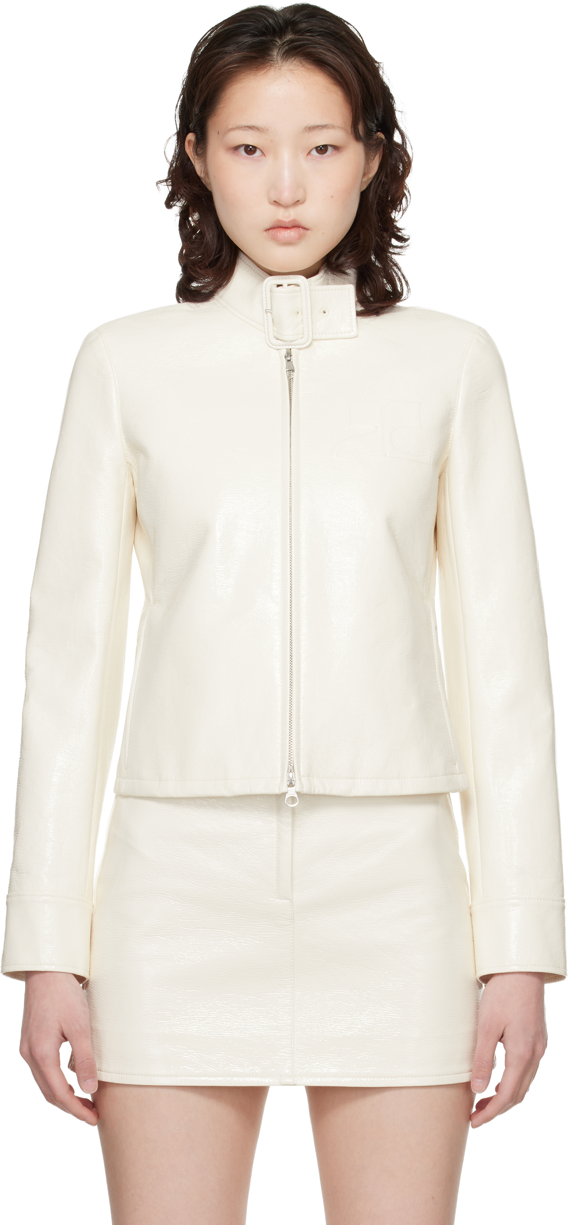 Off-White City Vinyl Jacket by Courrèges on Sale