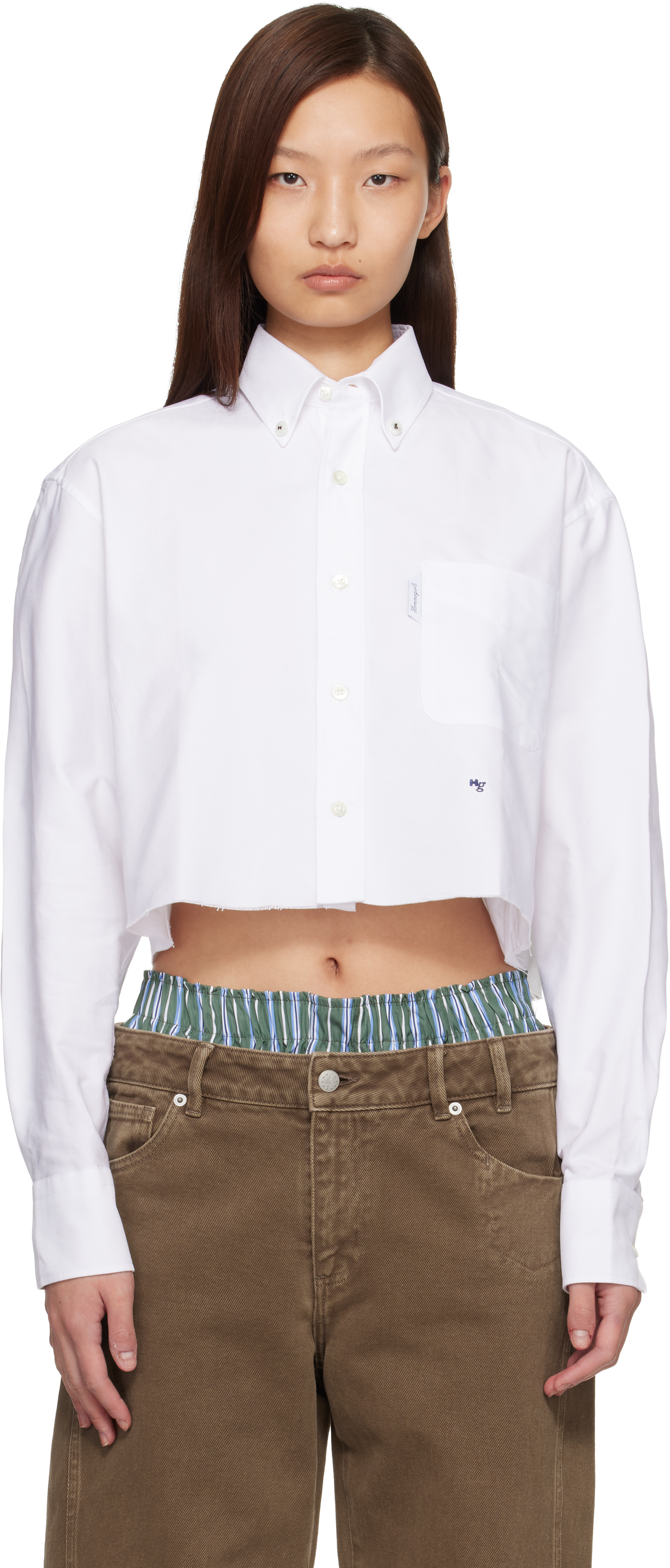 HommeGirls: ホワイト クロップド シャツ | SSENSE 日本