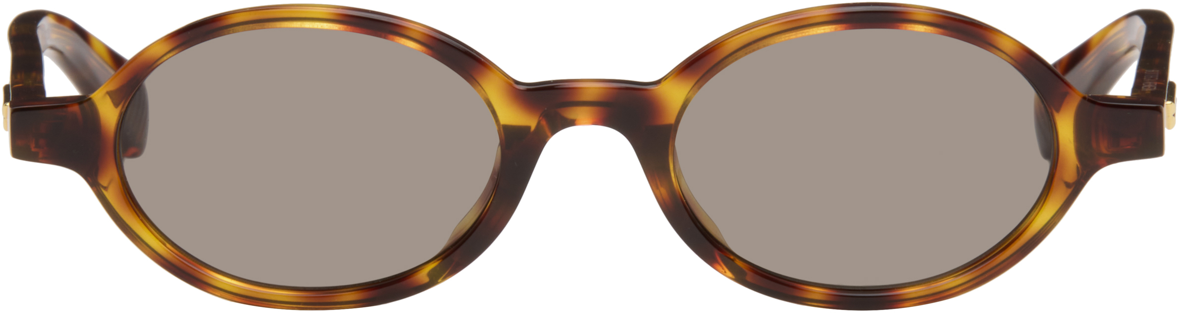 Bottega Veneta: Brown Classic Oval Sunglasses | SSENSE