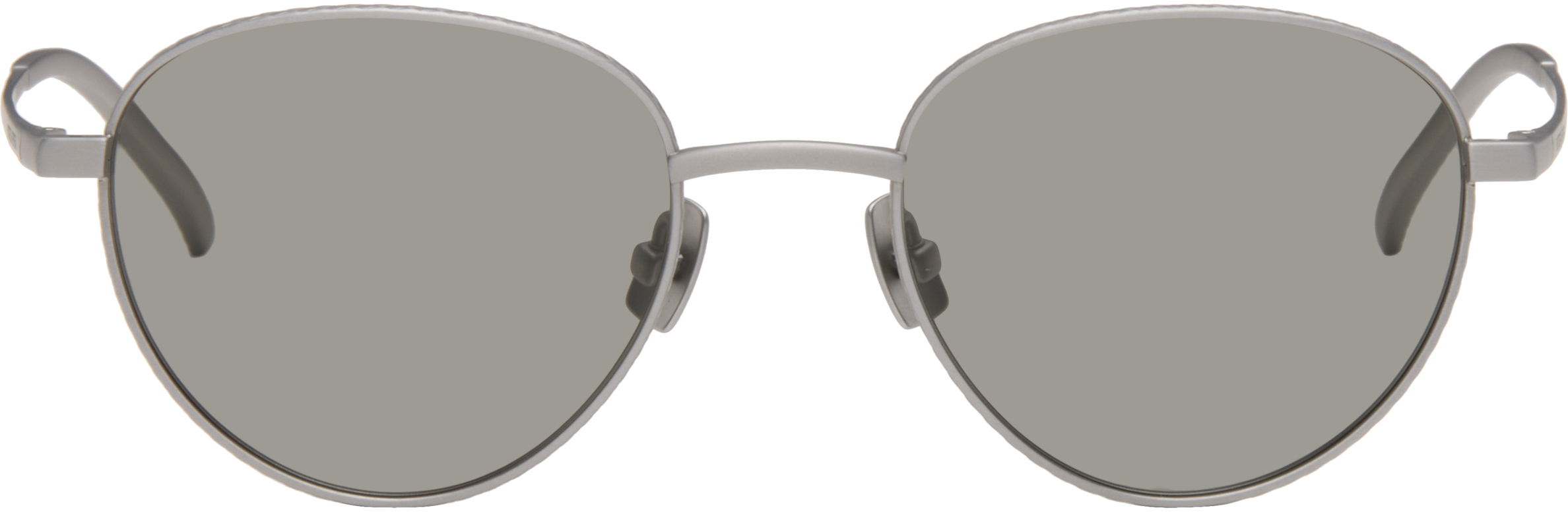 Bottega Veneta: Gray Intrecciato Panthos Sunglasses | SSENSE