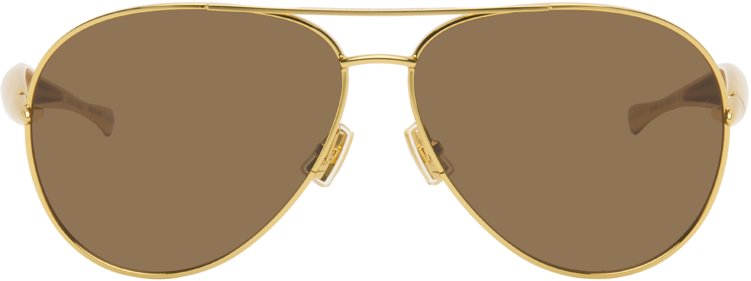 Bottega Veneta Gold Sardine Aviator Sunglasses