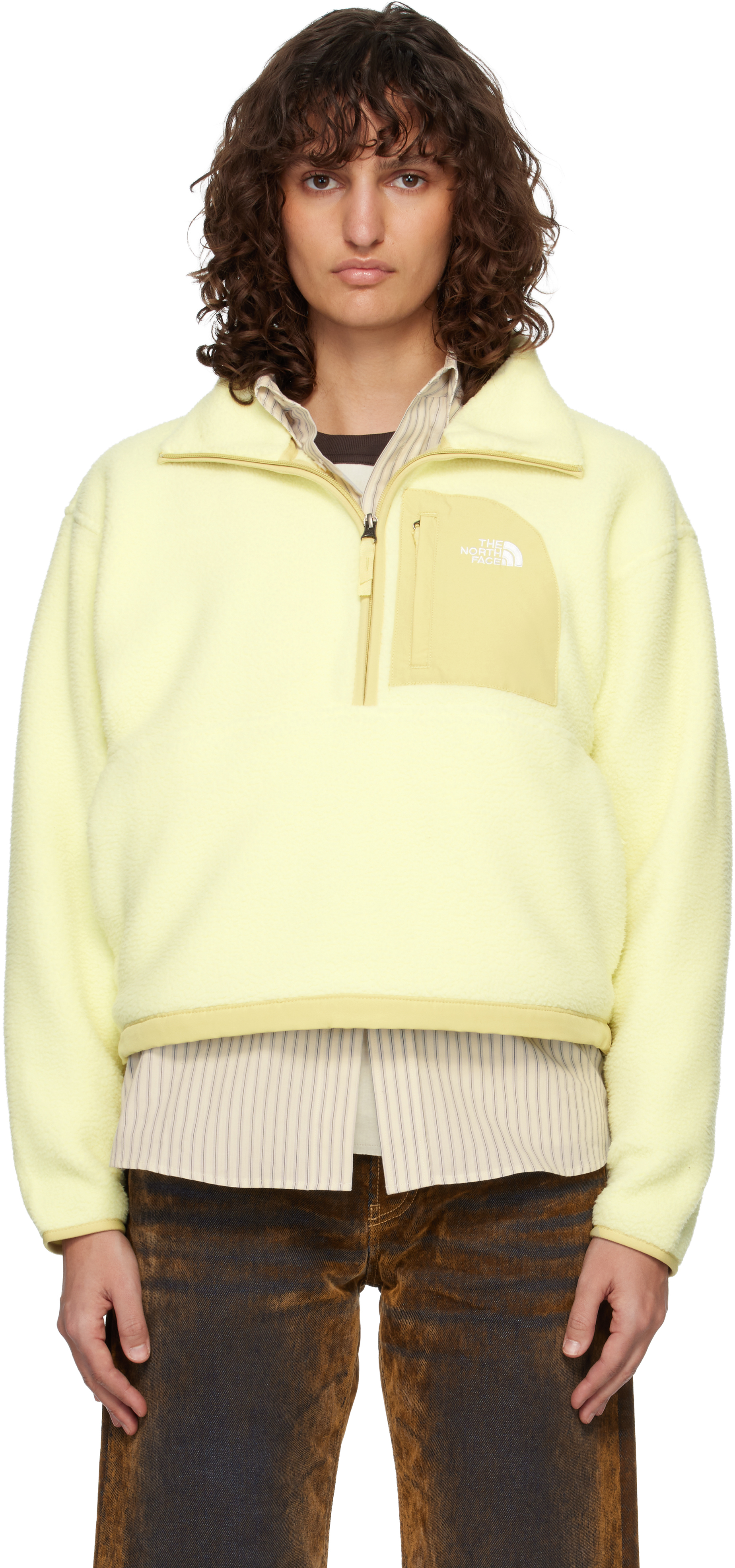 The North Faceのイエロー Yumiori Off Peak ハーフジップ ジャケット 