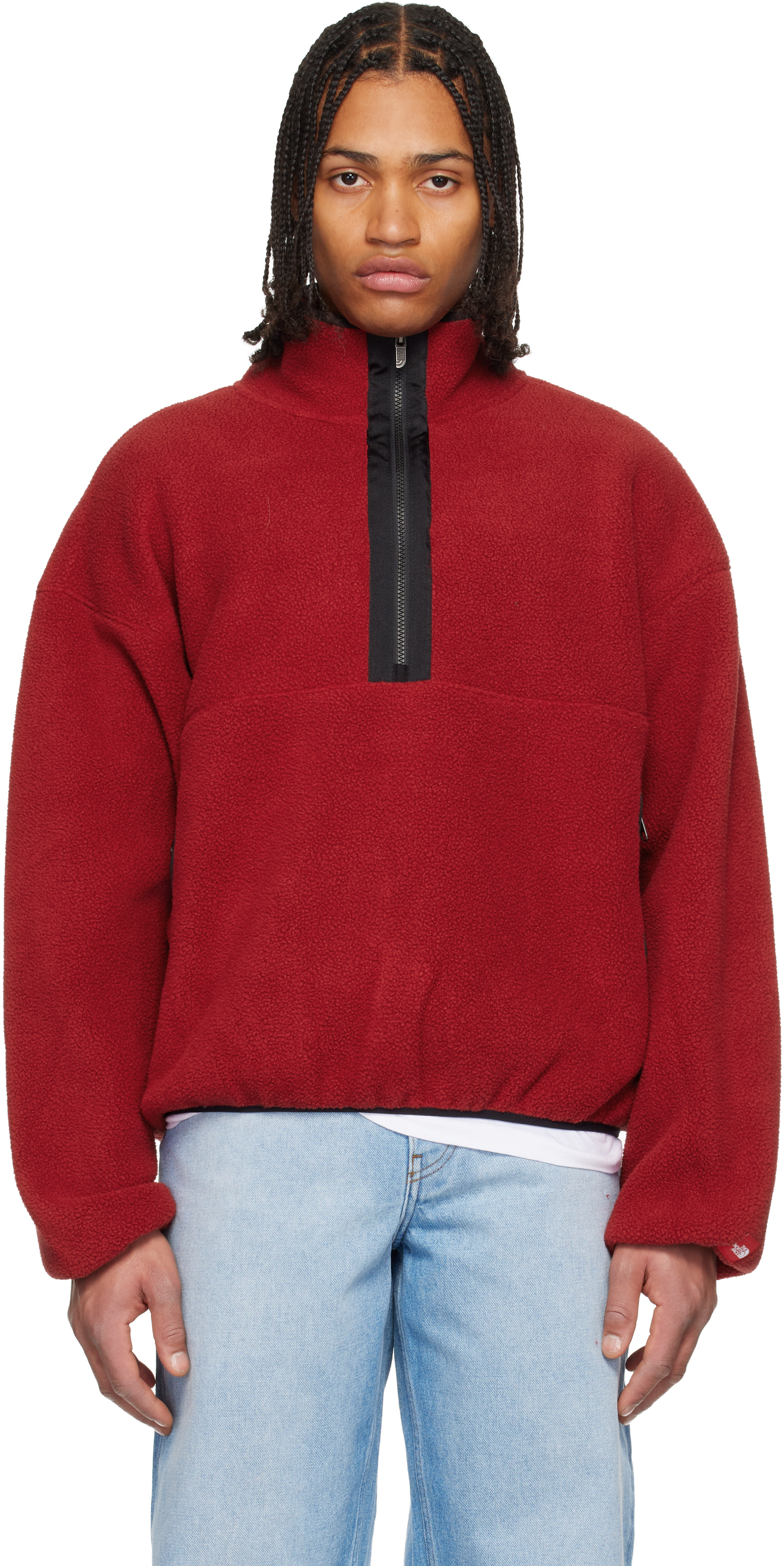 The North Face: レッド TNF Red Box 1/2 ジップ フリースジャケット