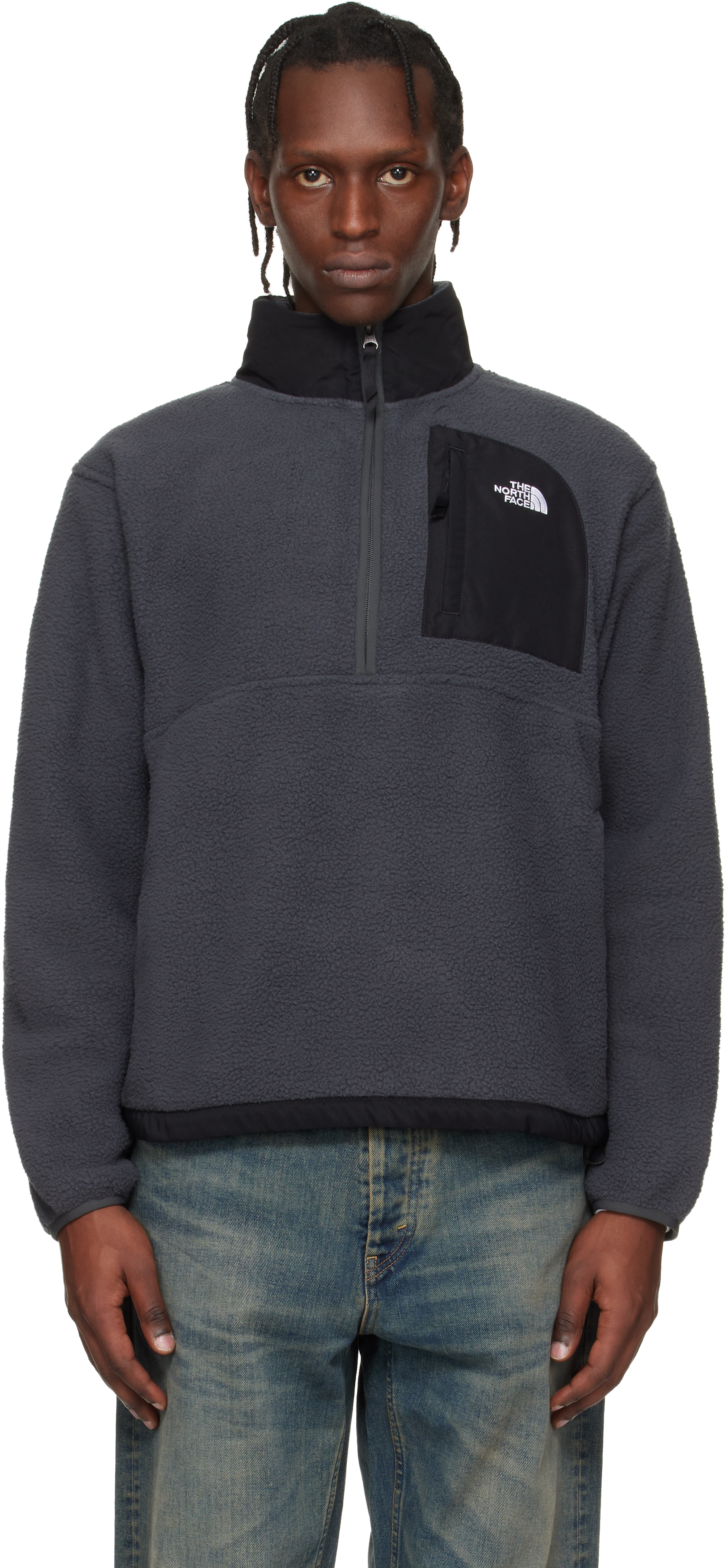The North Face: Gray Yumiori Off Peak 1/2-Zip Jacket | SSENSE