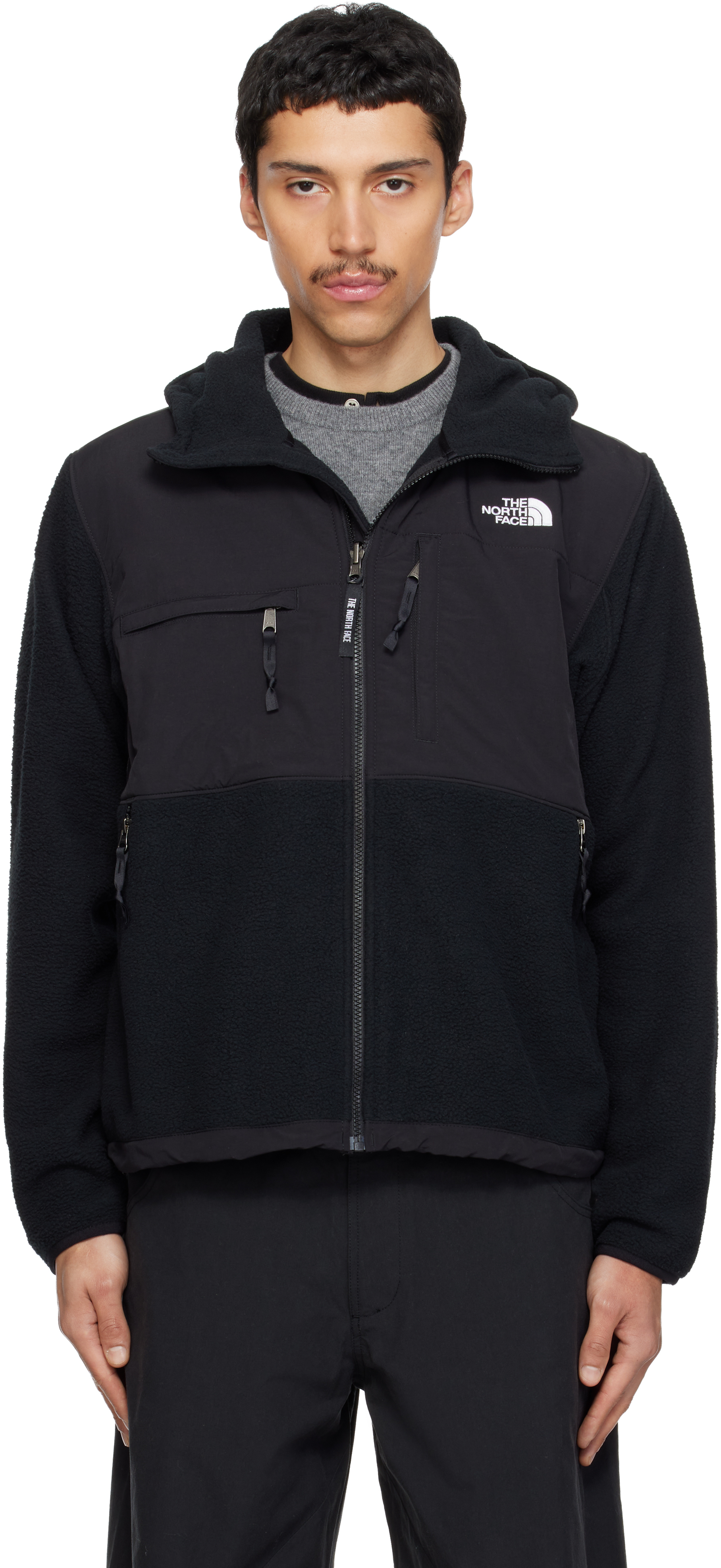 The North Face: Black Retro Denali Hoodie Jacket | SSENSE